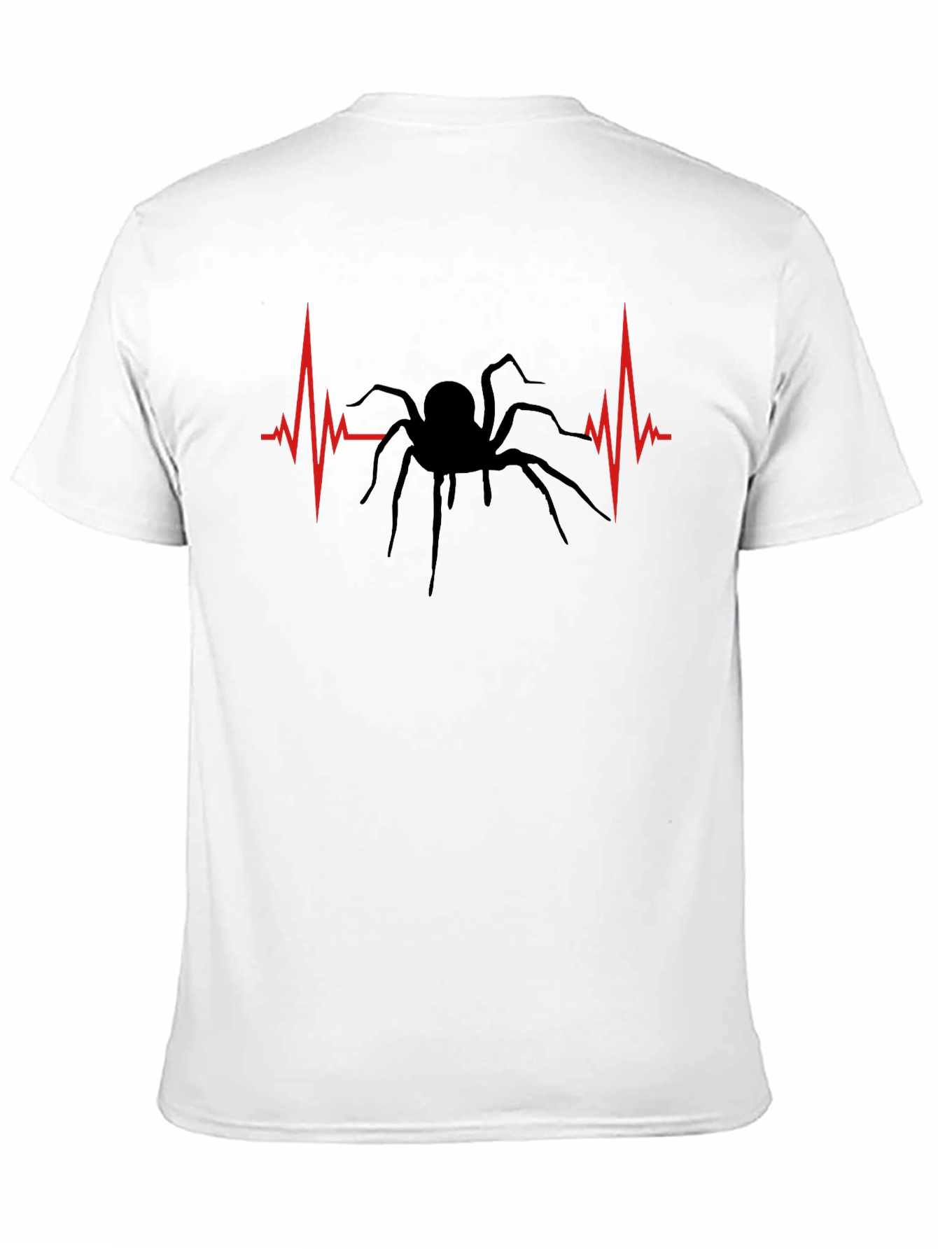 Spider Heartbeat Graphic Tee - Black Cotton T-Shirt