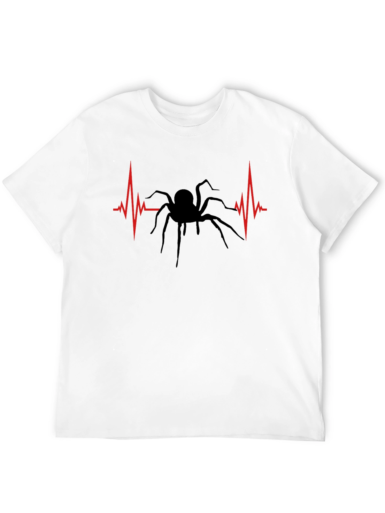 Spider Heartbeat Graphic Tee - Black Cotton T-Shirt
