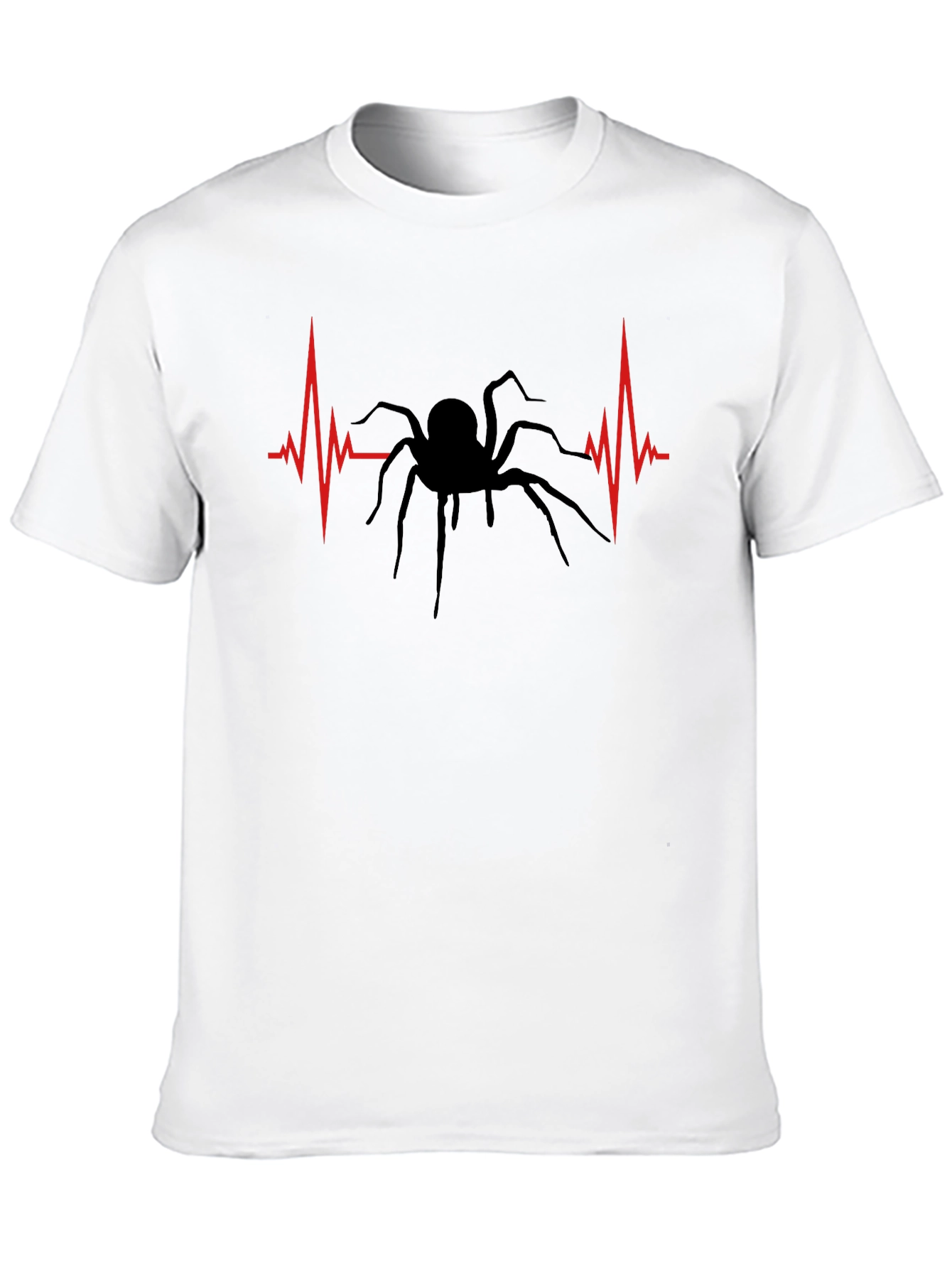 Spider Heartbeat Graphic Tee - Black Cotton T-Shirt