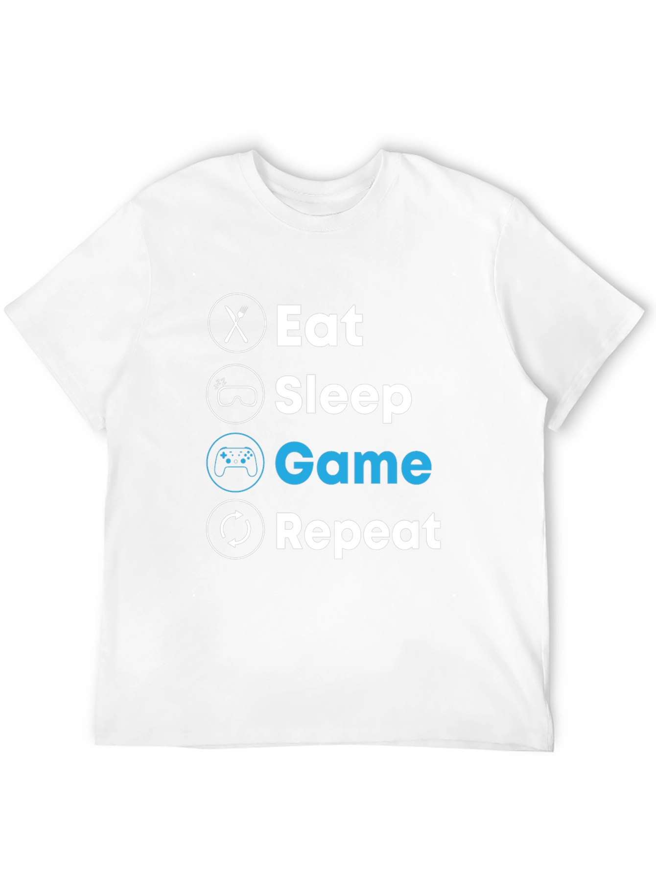 Eat Sleep Game Repeat T-Shirt - Gamer Lifestyle Tee
