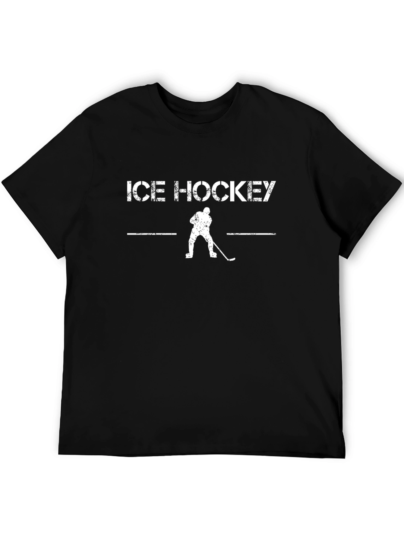 Ice Hockey Graphic T-Shirt - Black