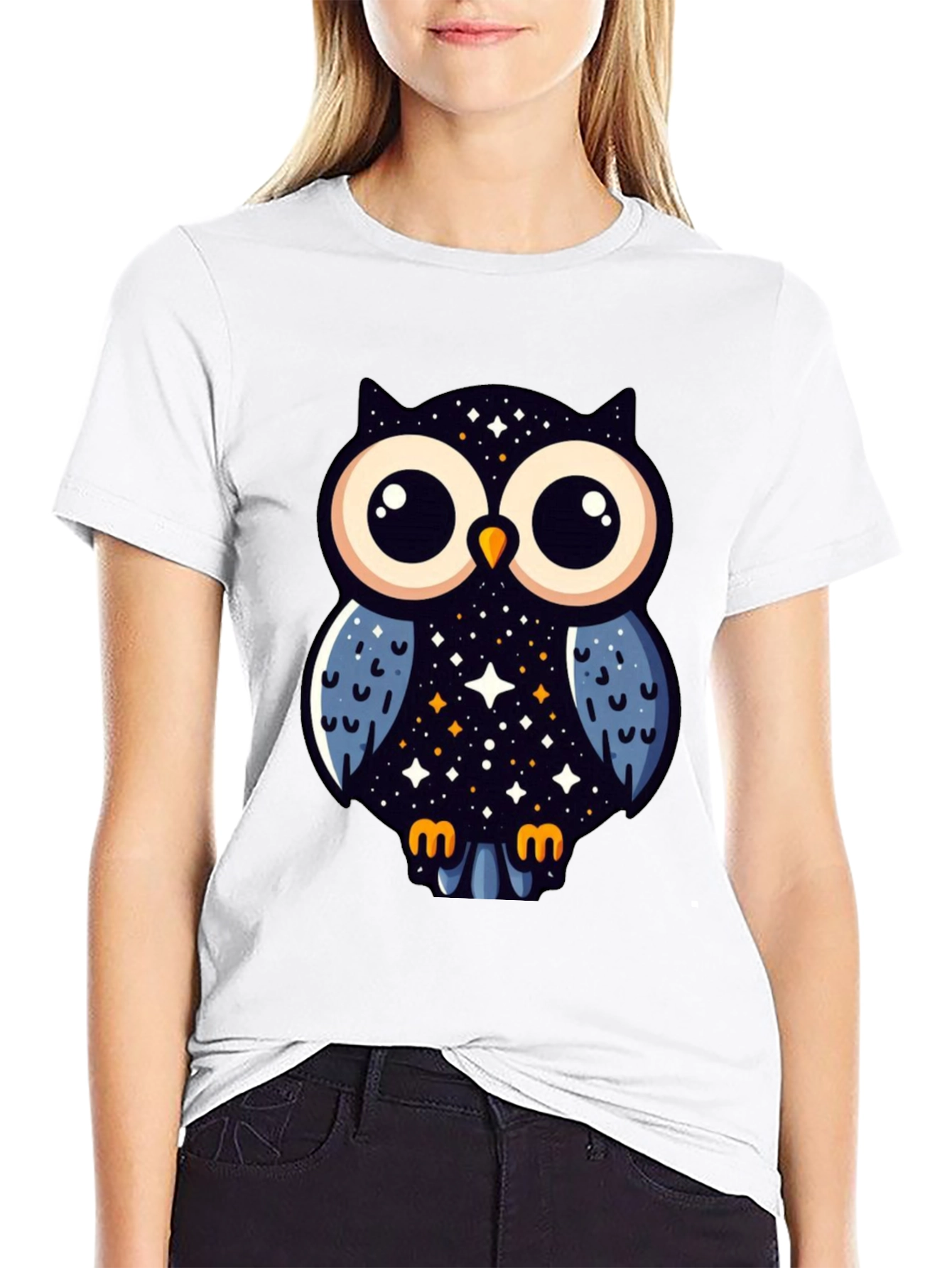 Cosmic Owl Graphic Tee - Mens Black T-Shirt