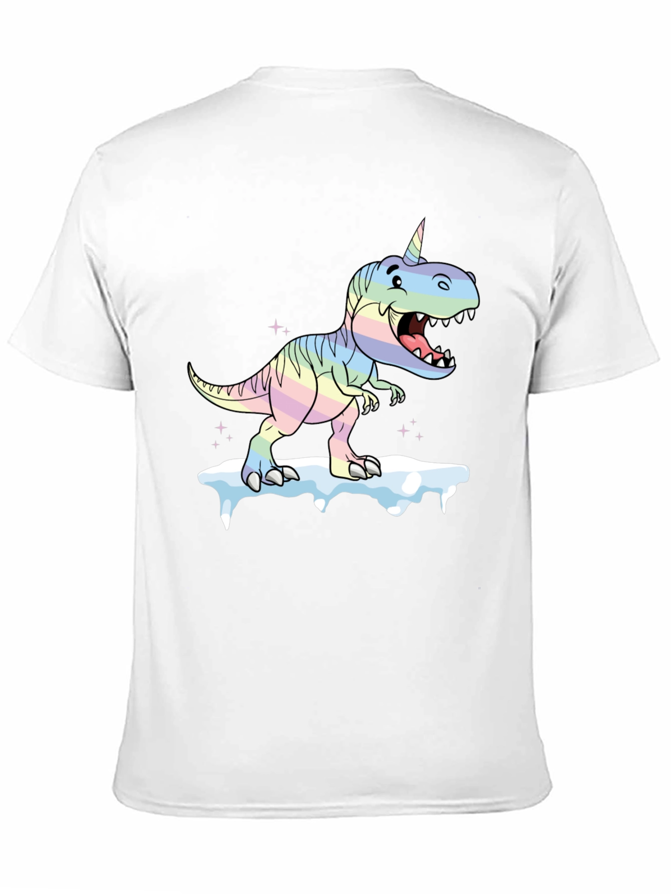 Unicorn Dinosaur Graphic Black T-Shirt
