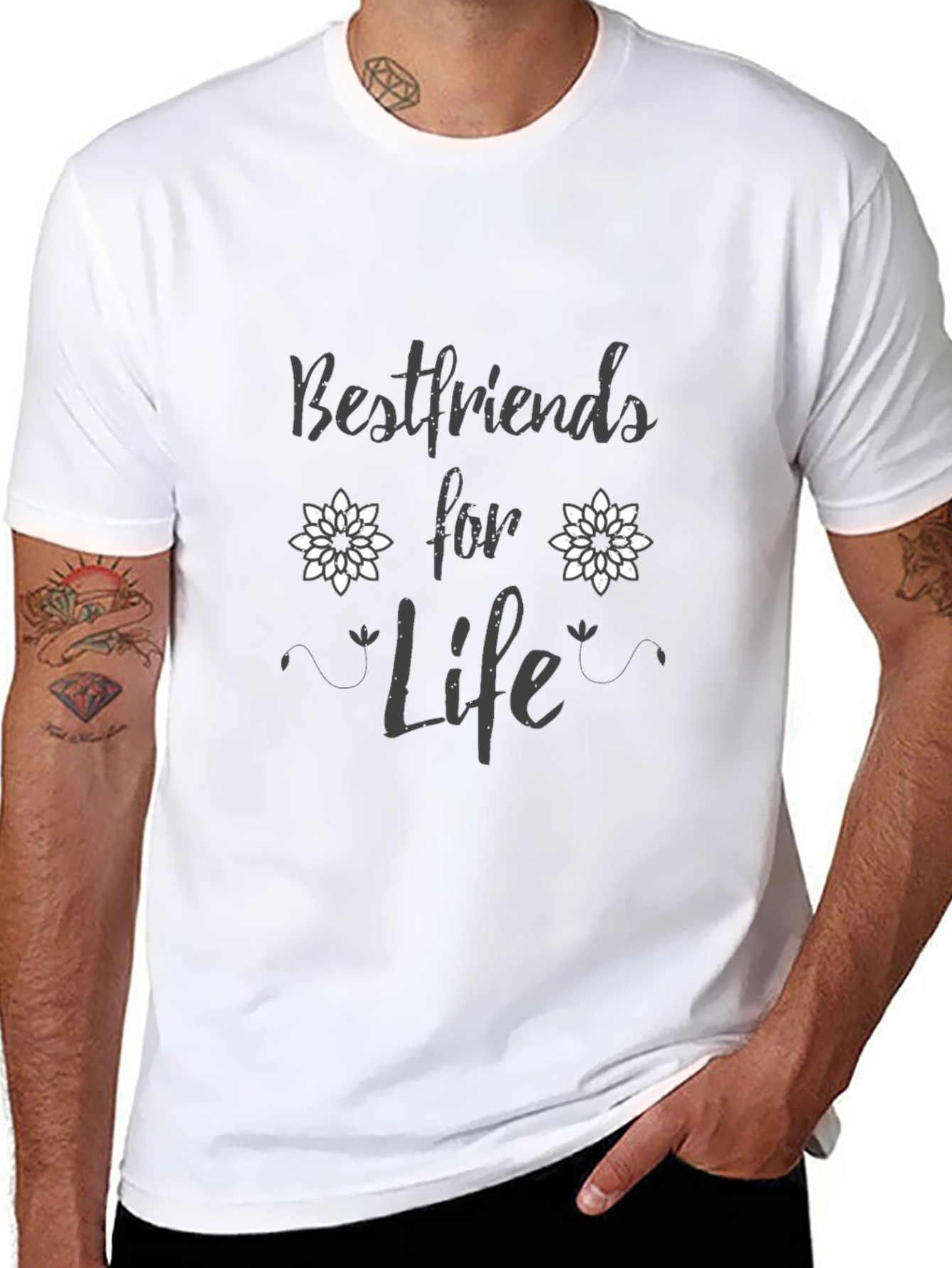 Bestfriends for Life Black Graphic Tee