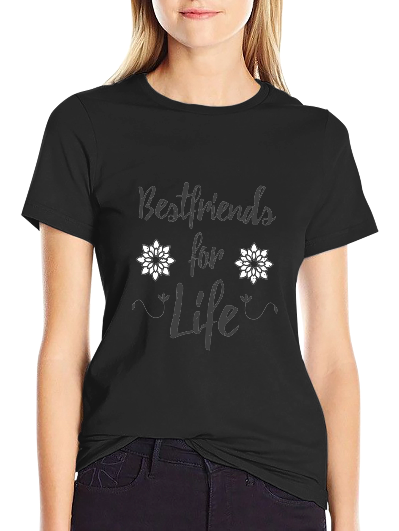 Bestfriends for Life Black Graphic Tee