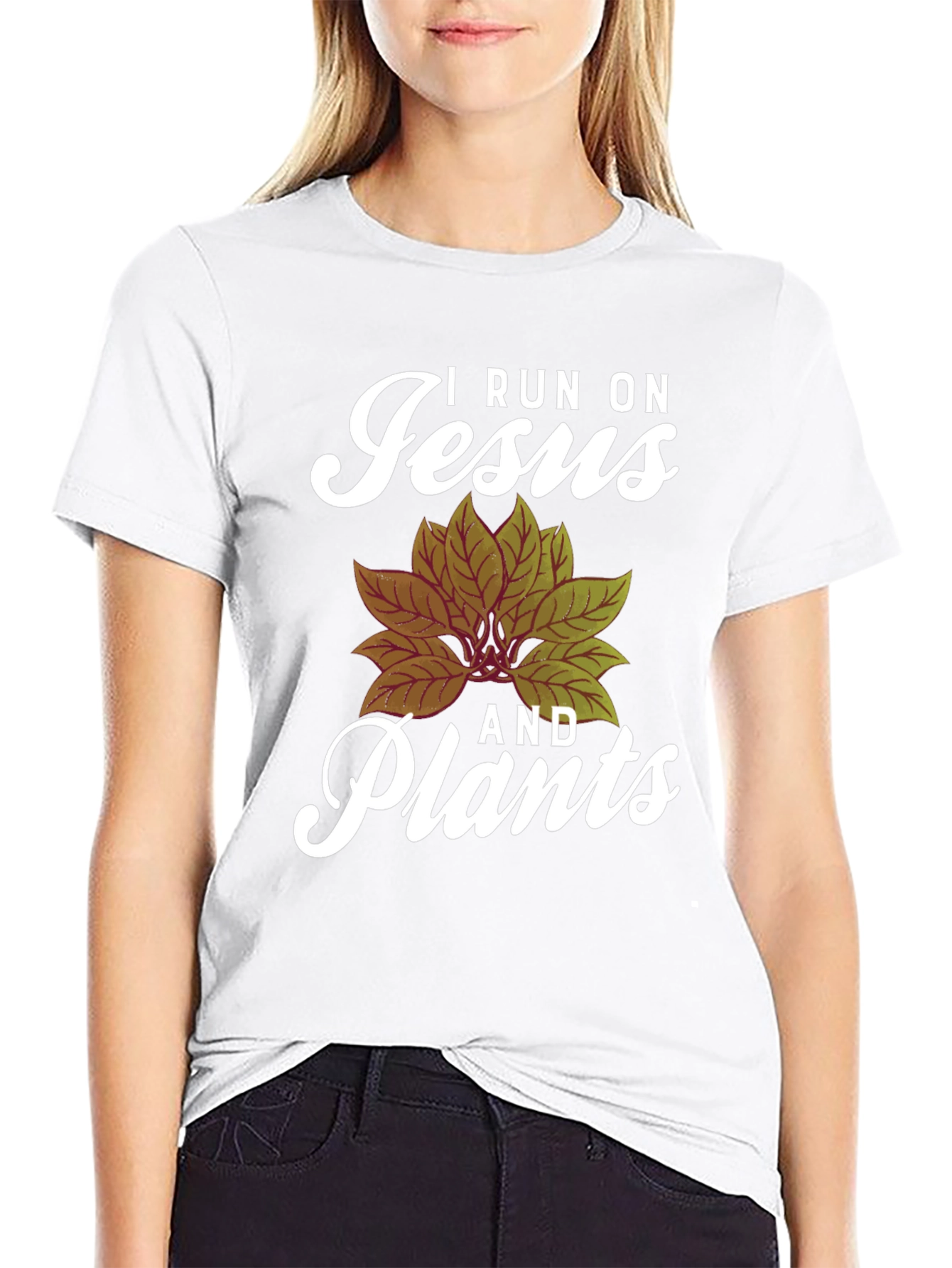 I Run On Jesus and Plants Graphic Tee