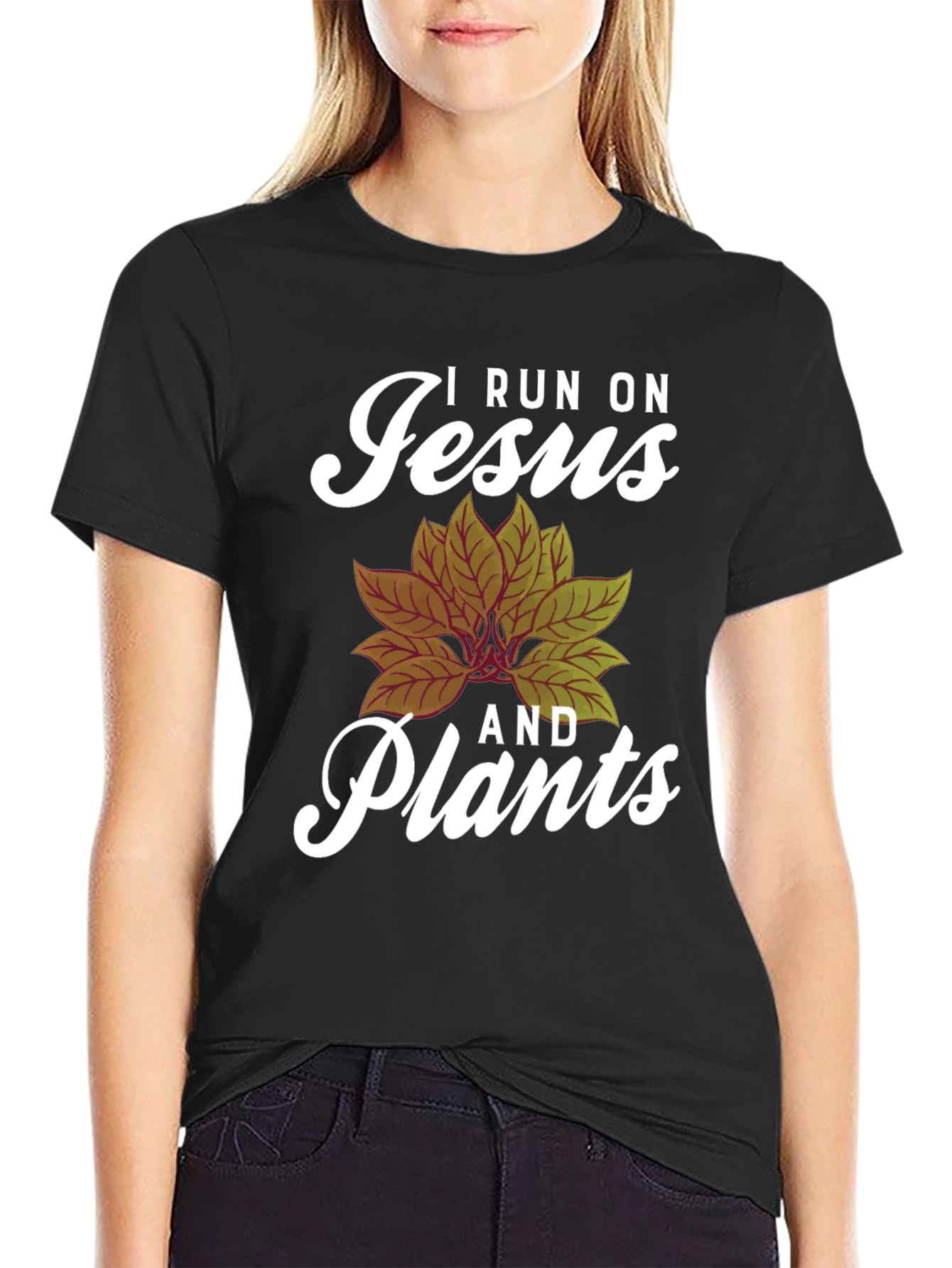 I Run On Jesus and Plants Graphic Tee