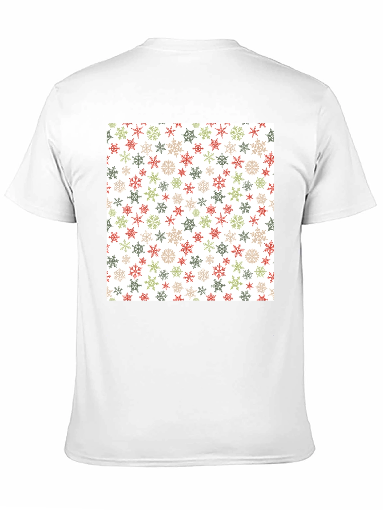 Festive Snowflake Pattern Black T-Shirt