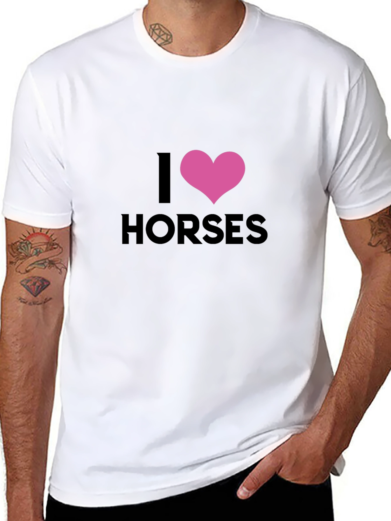 I Heart Horses Black T-Shirt
