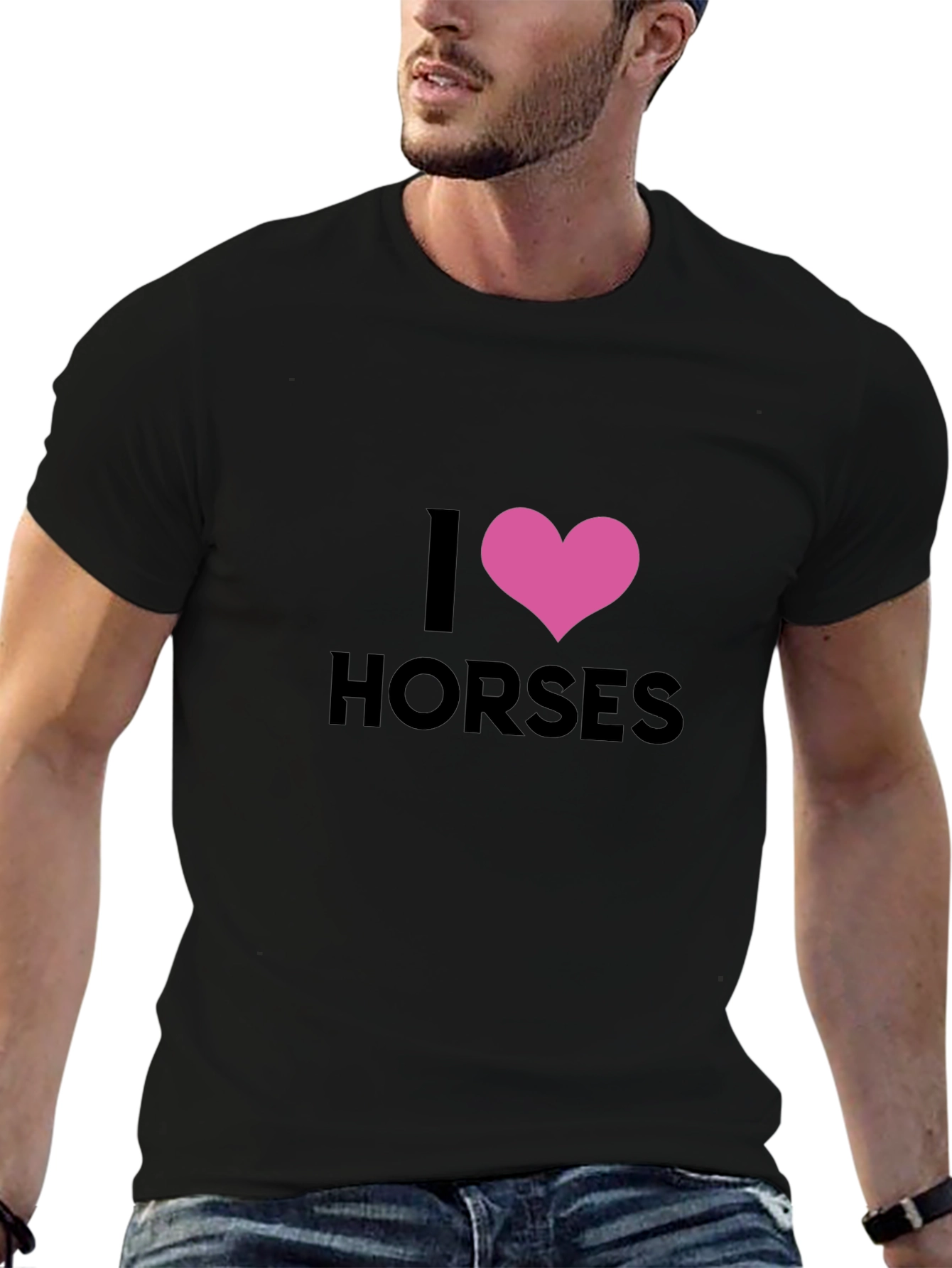 I Heart Horses Black T-Shirt