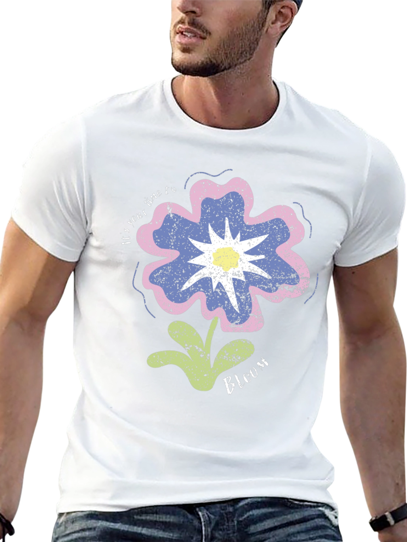 Bloom Graphic Tee - Black Cotton T-Shirt