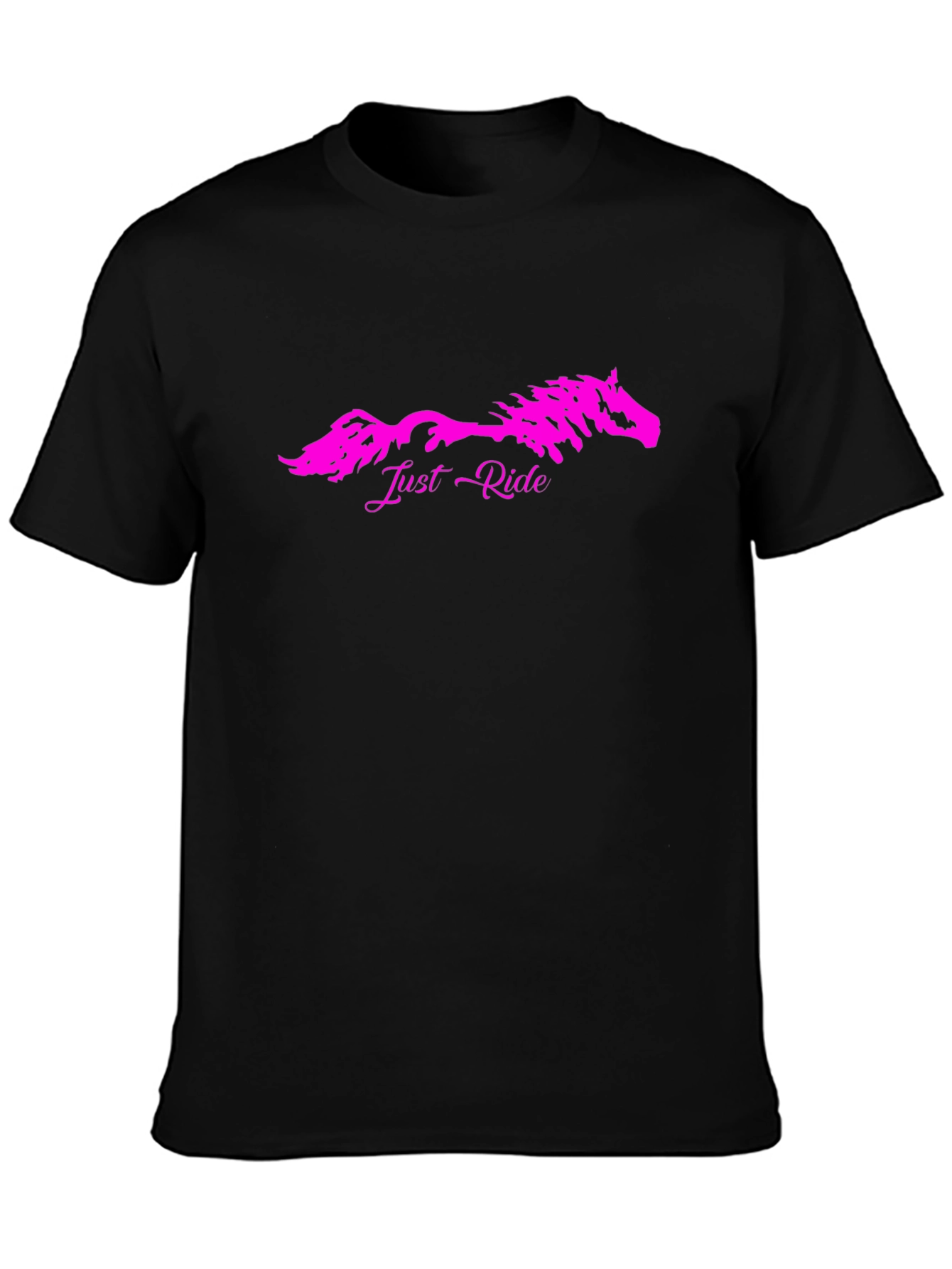 Just Ride Horse Graphic T-Shirt - Black