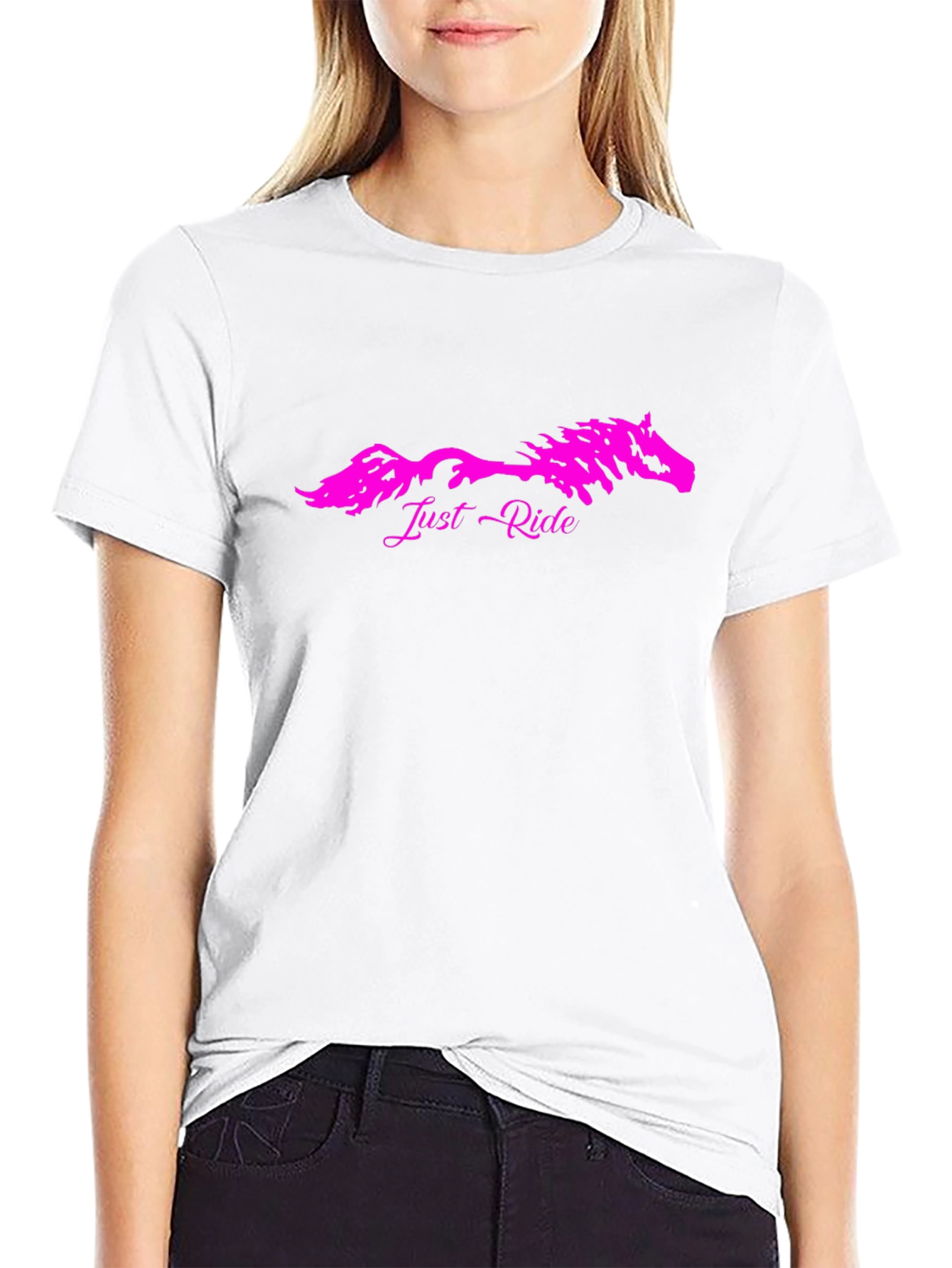Just Ride Horse Graphic T-Shirt - Black