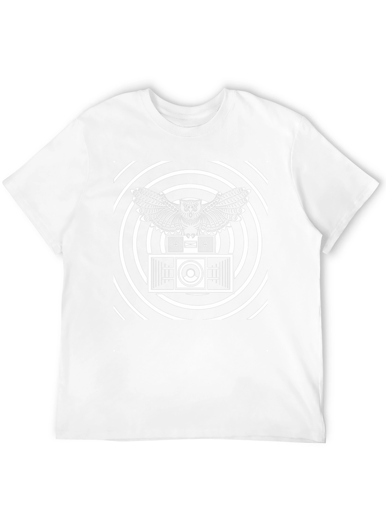 Owl Speaker Graphic Print Black T-Shirt