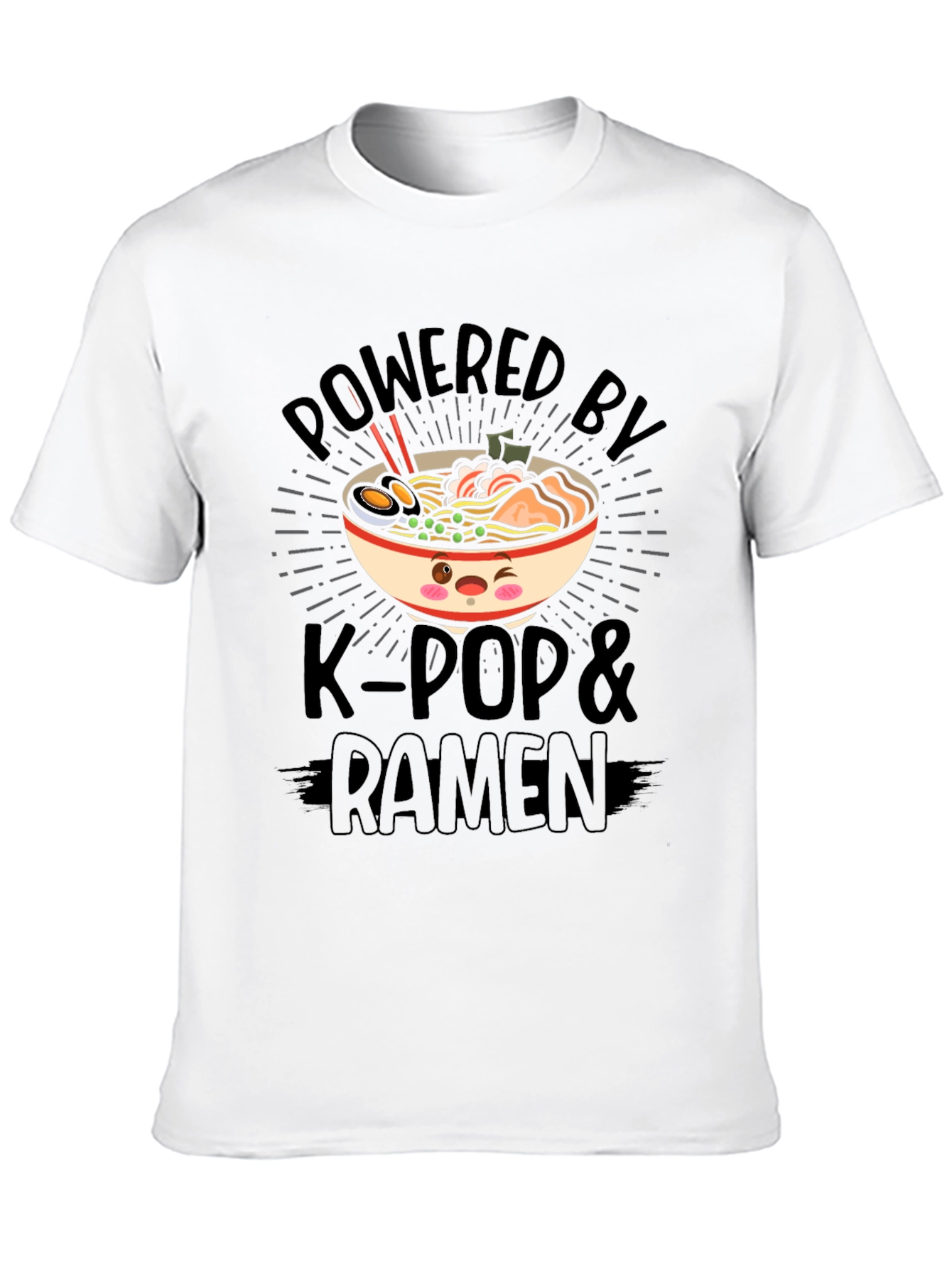 Powered By K-Pop & Ramen Black T-Shirt