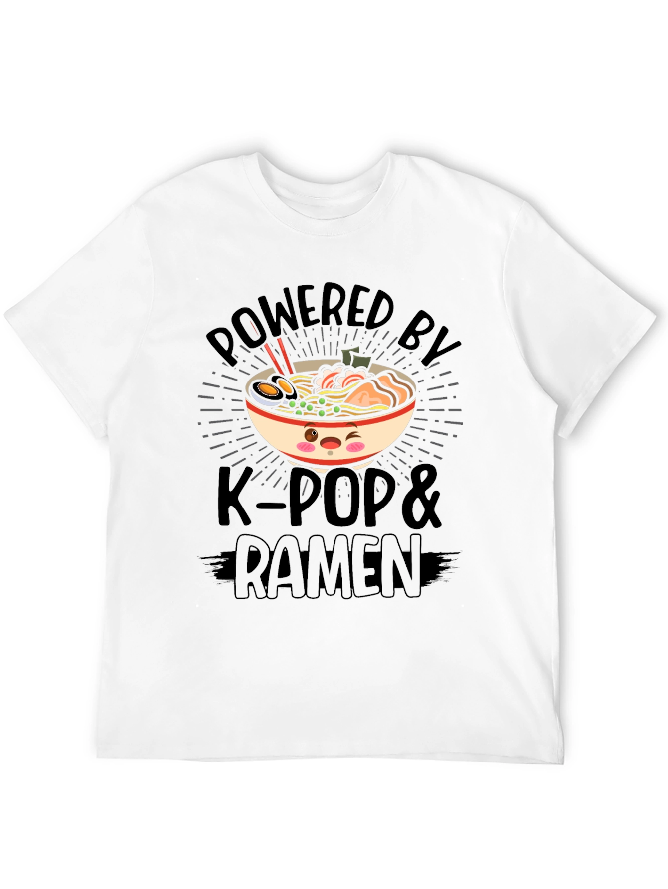 Powered By K-Pop & Ramen Black T-Shirt