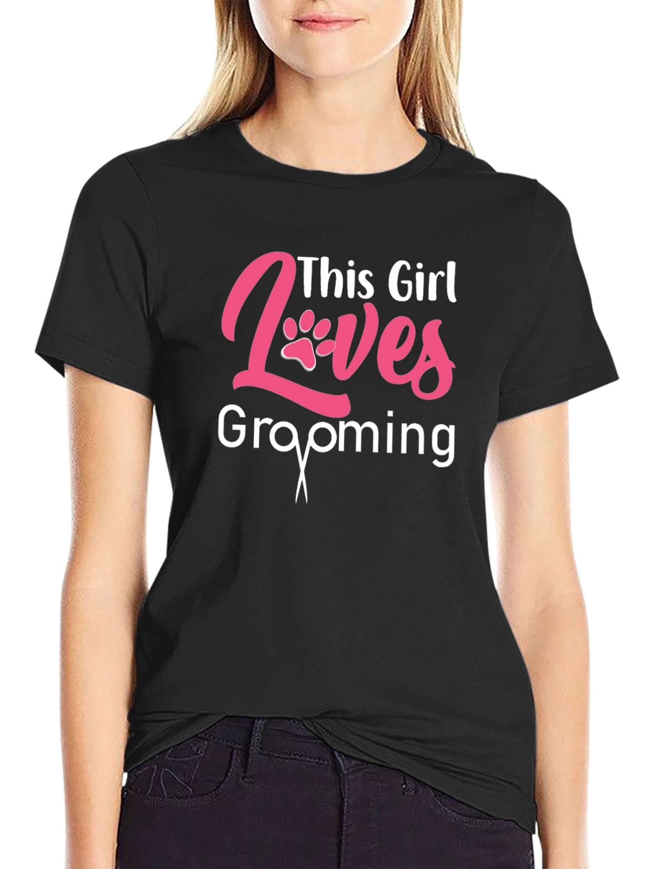 This Girl Loves Grooming Black T-Shirt