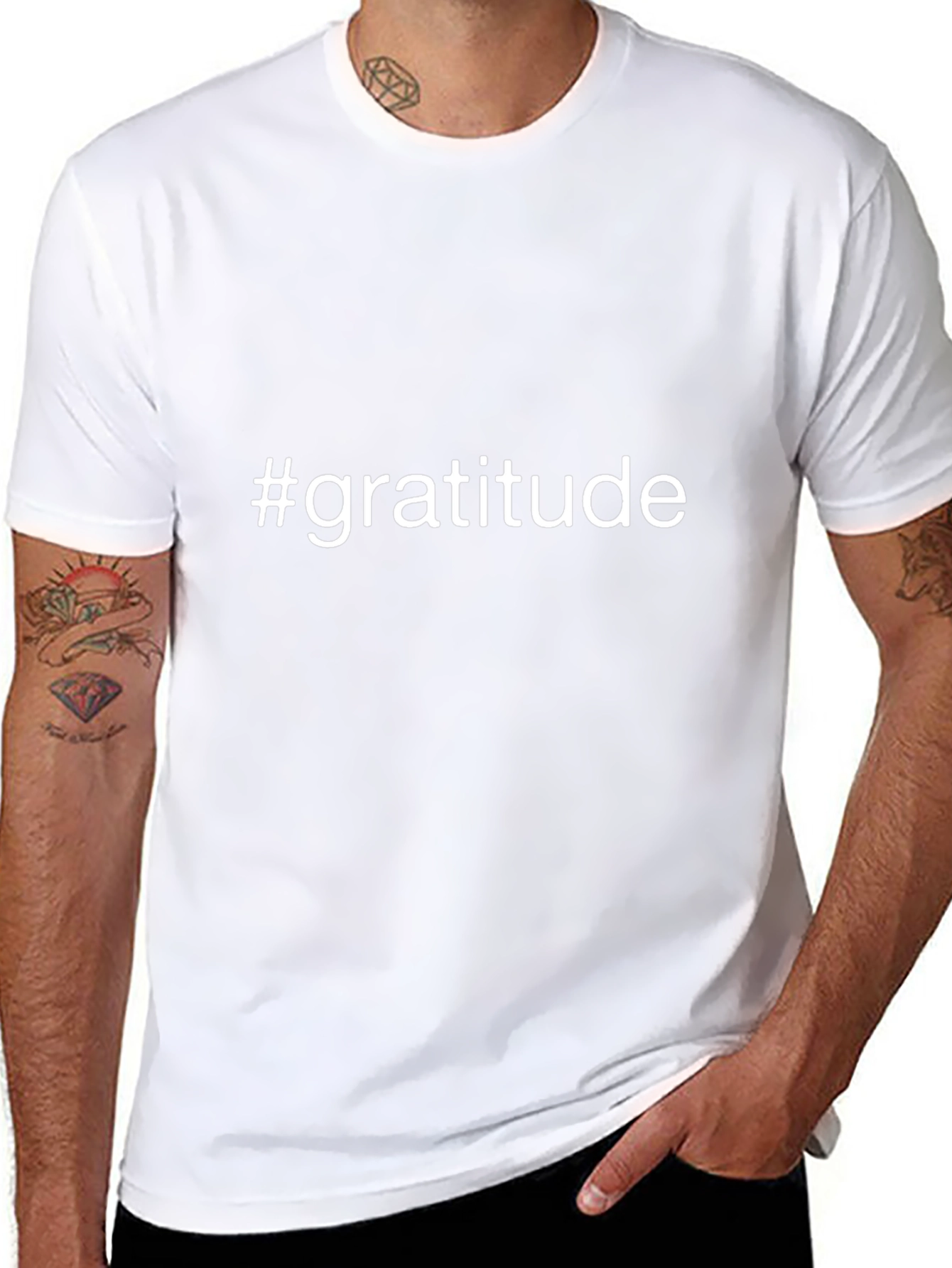 Gratitude T-Shirt - Black Casual Fit