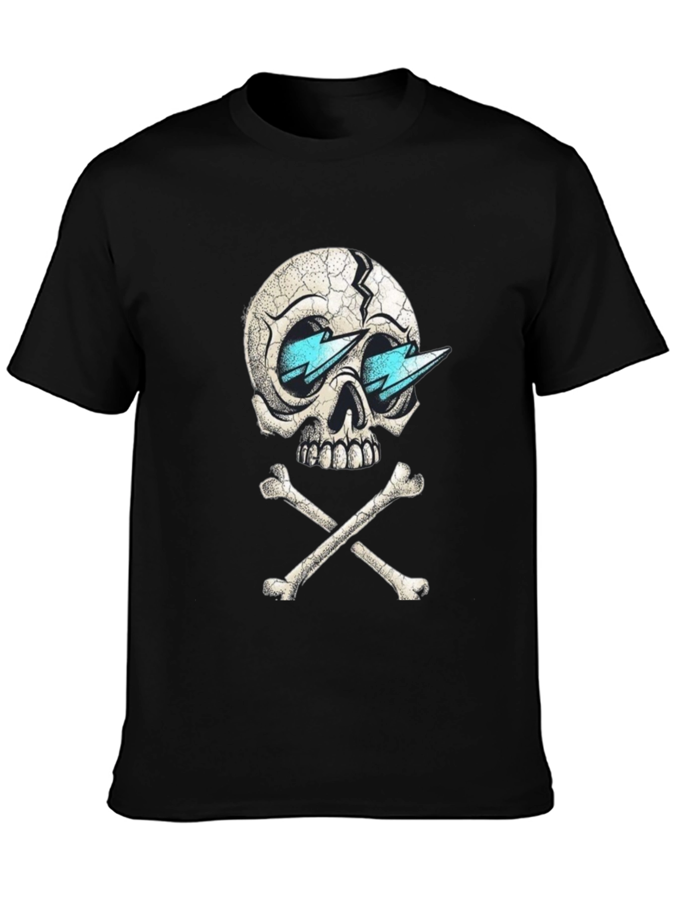 Skull & Crossbones Lightning Bolt Sunglasses Graphic Tee