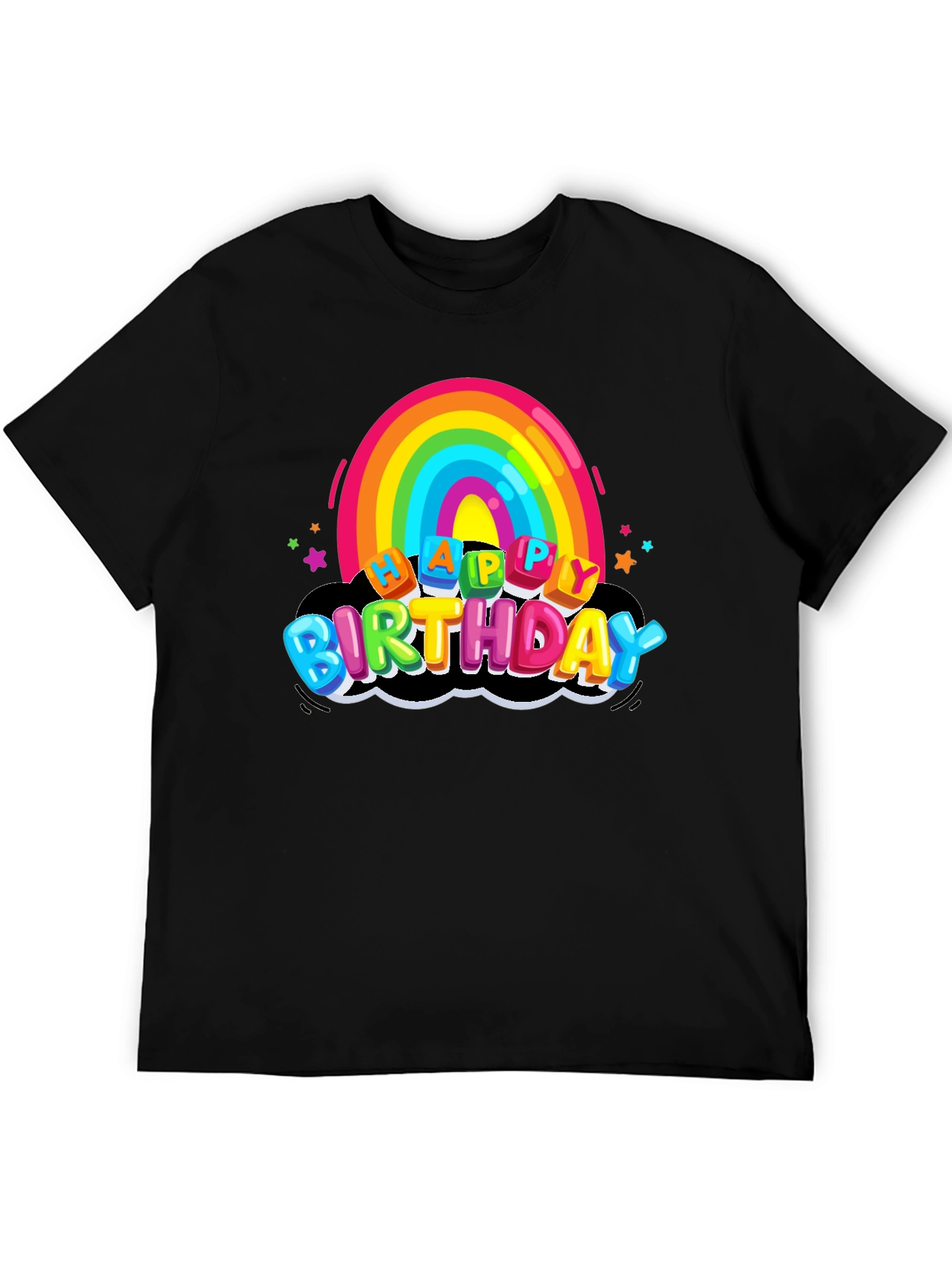 Rainbow Happy Birthday Graphic T-Shirt