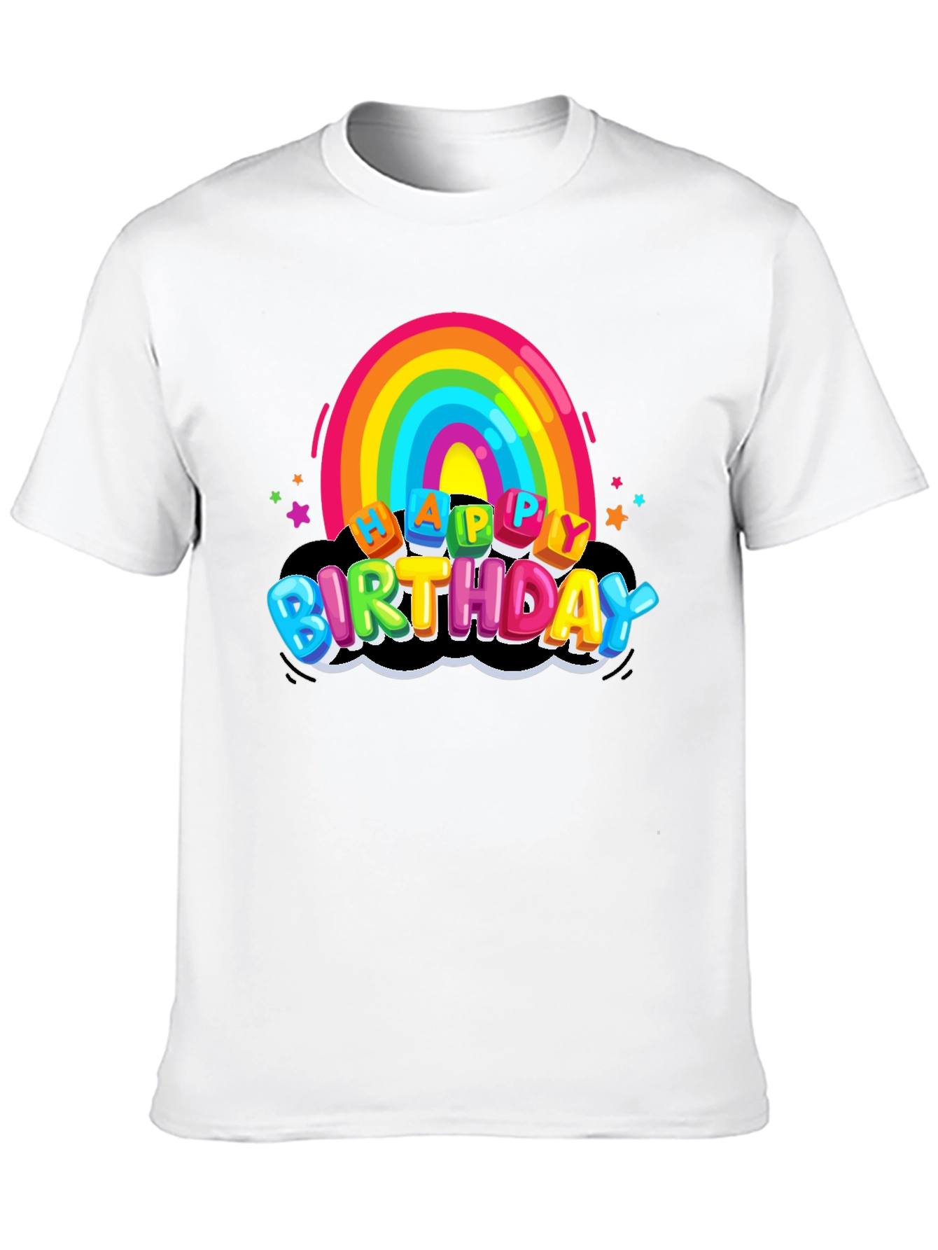 Rainbow Happy Birthday Graphic T-Shirt