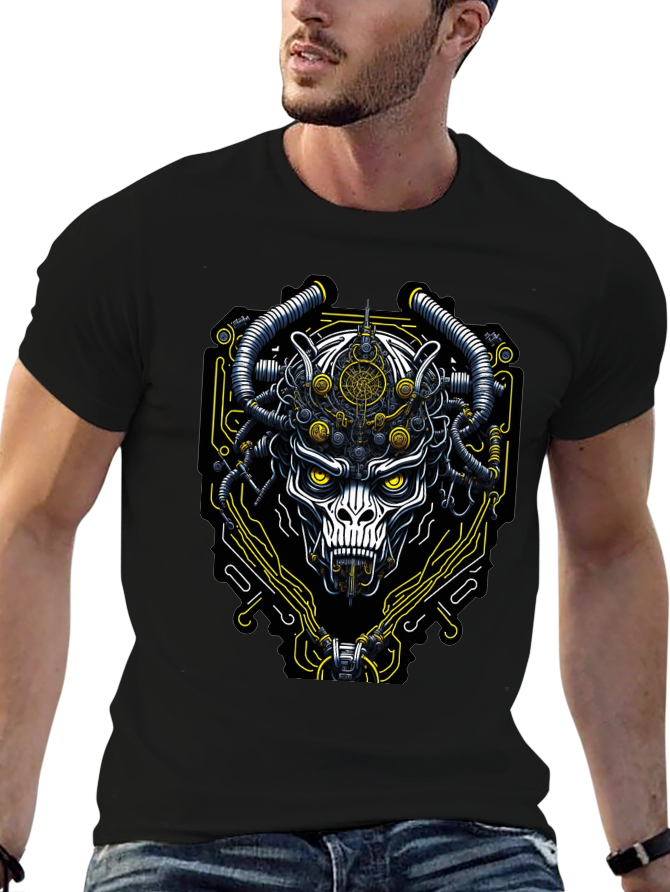 Cyberpunk Skull T-Shirt - Unique Graphic Tee
