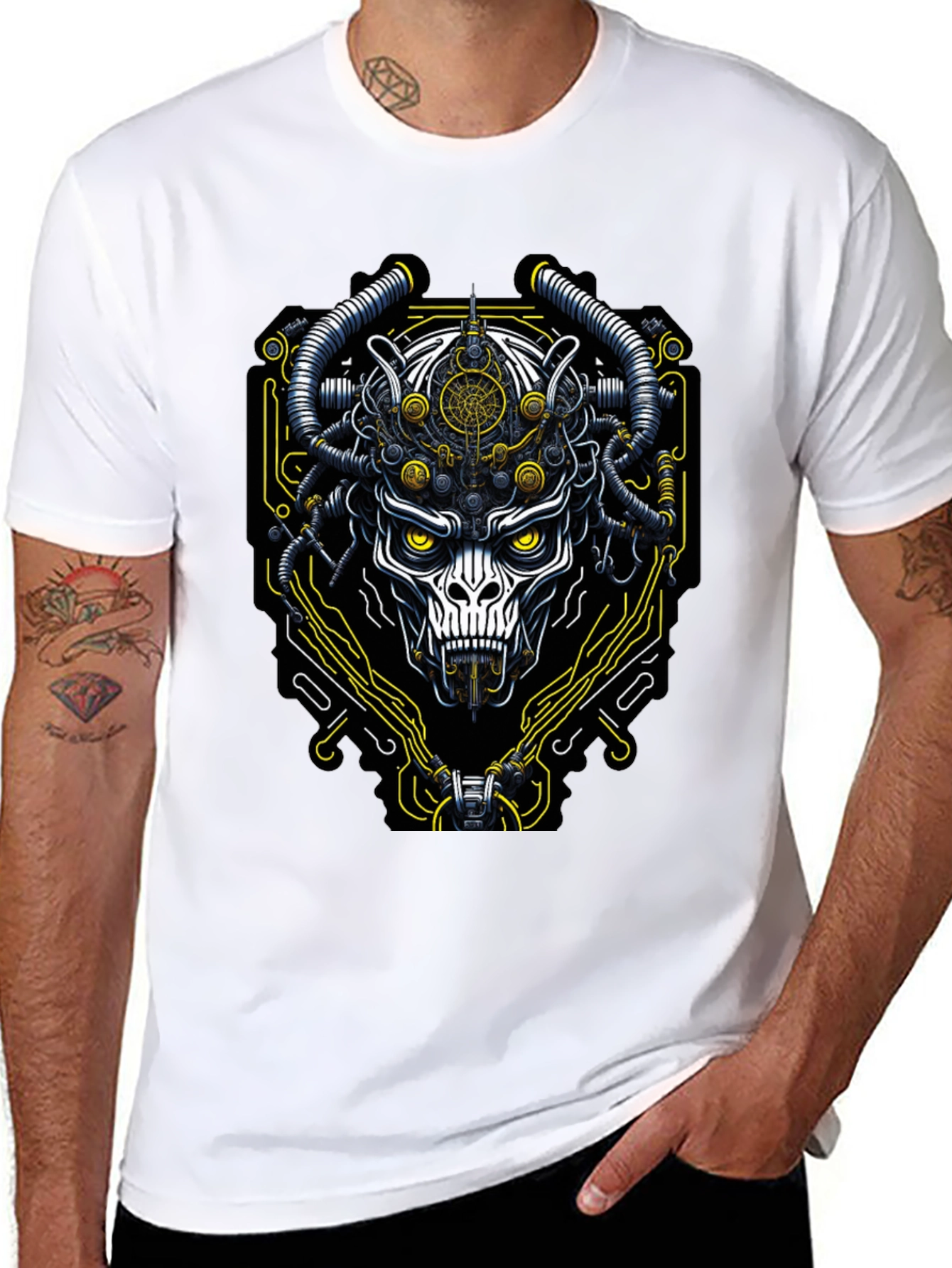 Cyberpunk Skull T-Shirt - Unique Graphic Tee