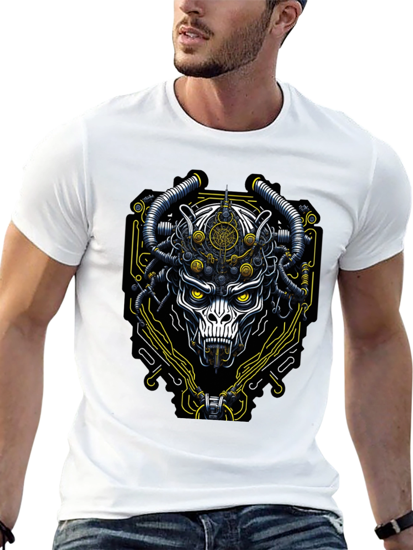 Cyberpunk Skull T-Shirt - Unique Graphic Tee