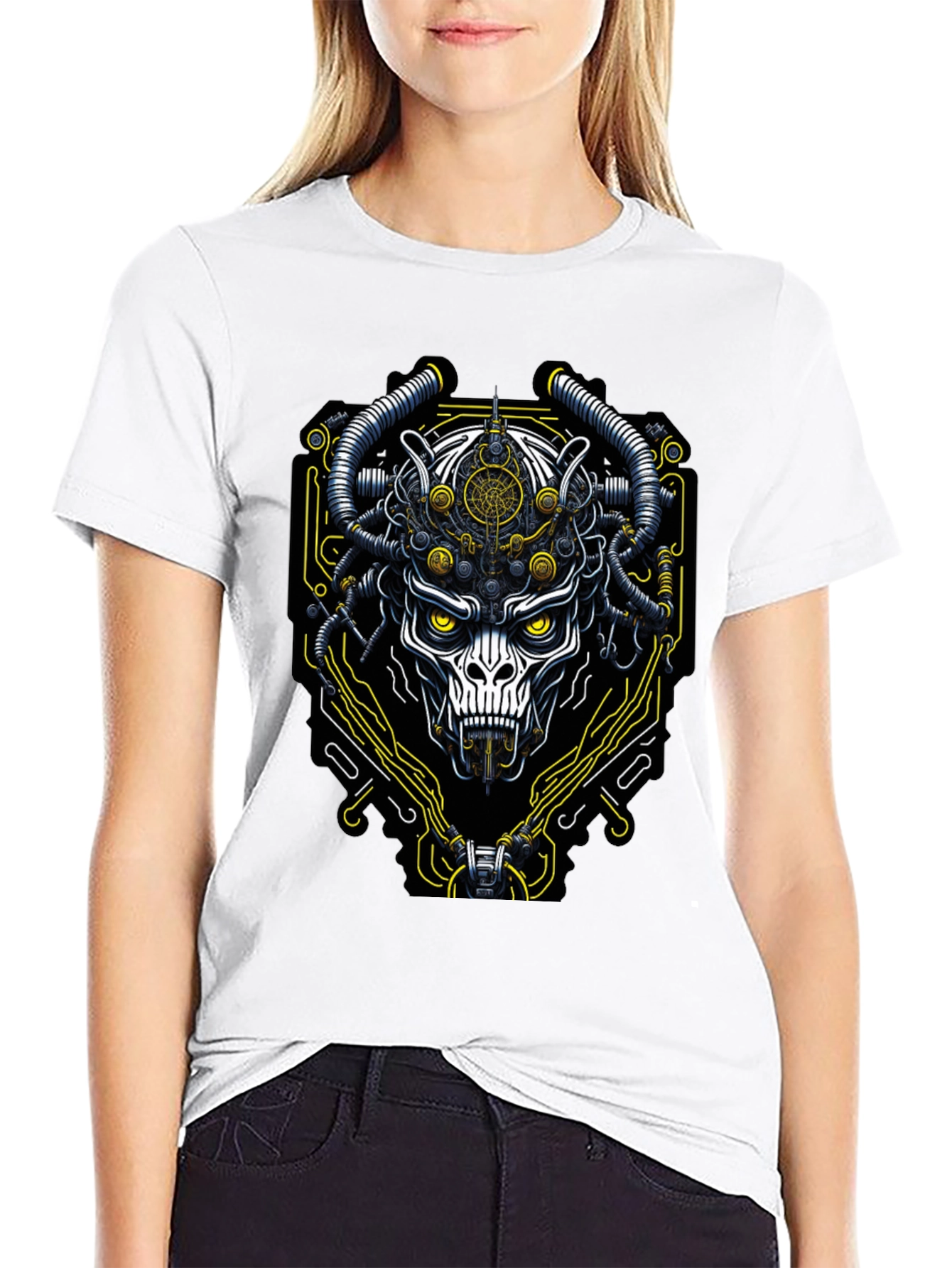 Cyberpunk Skull T-Shirt - Unique Graphic Tee