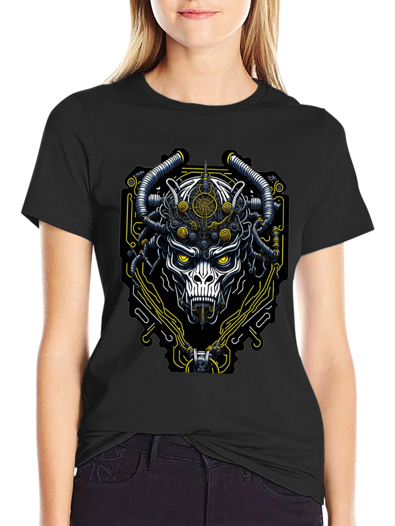 Cyberpunk Skull T-Shirt - Unique Graphic Tee