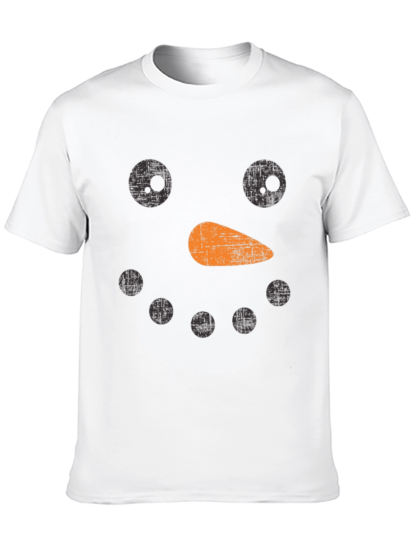Festive Snowman Face Graphic Tee - Holiday Fun