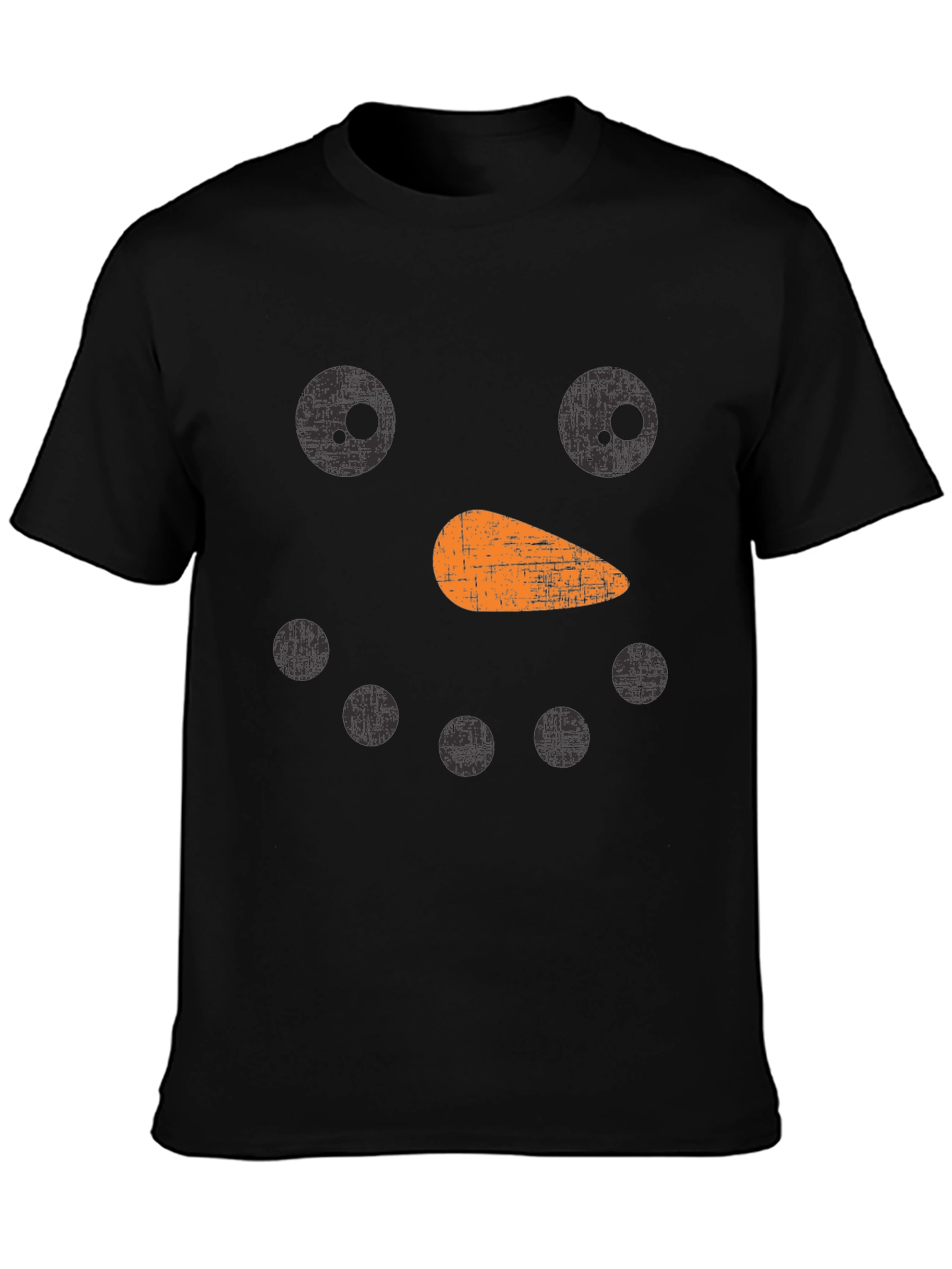 Festive Snowman Face Graphic Tee - Holiday Fun