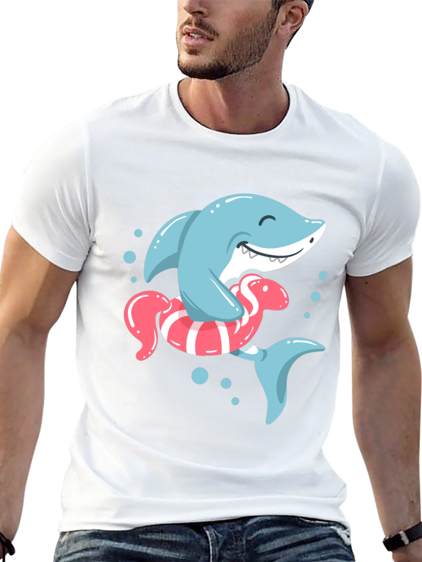 Cute Shark with Swim Ring T-Shirt