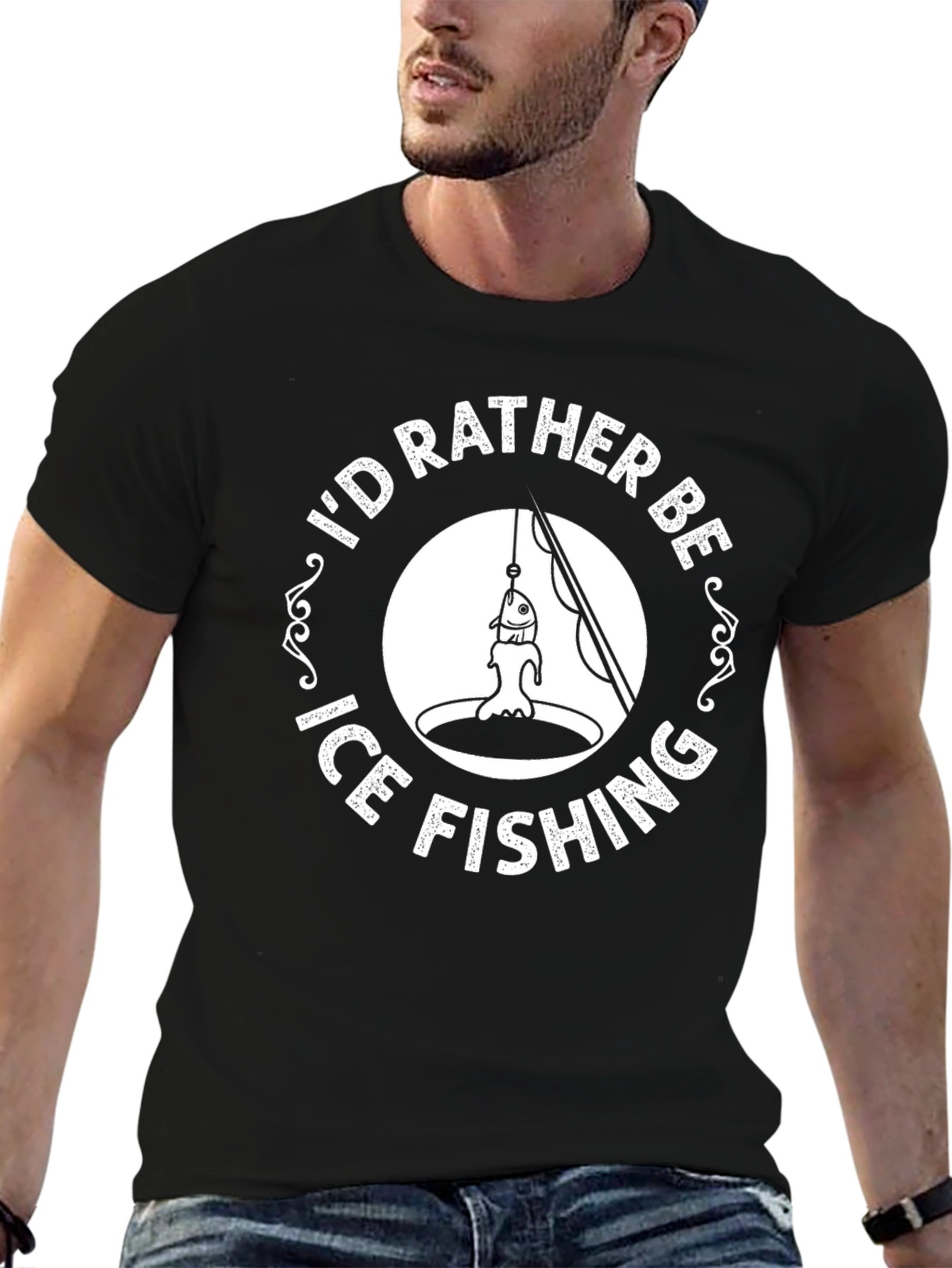 Ice Fishing T-Shirt - Id Rather Be Ice Fishing
