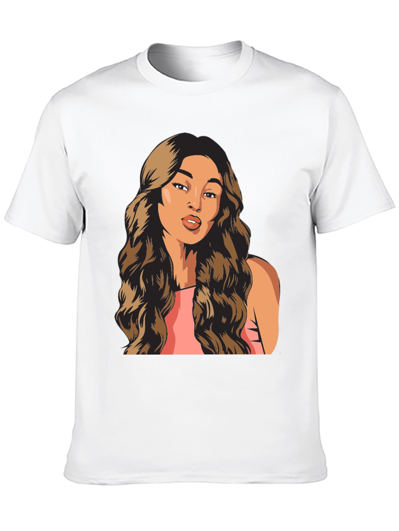 Woman Portrait Graphic T-Shirt Trendy Black Tee