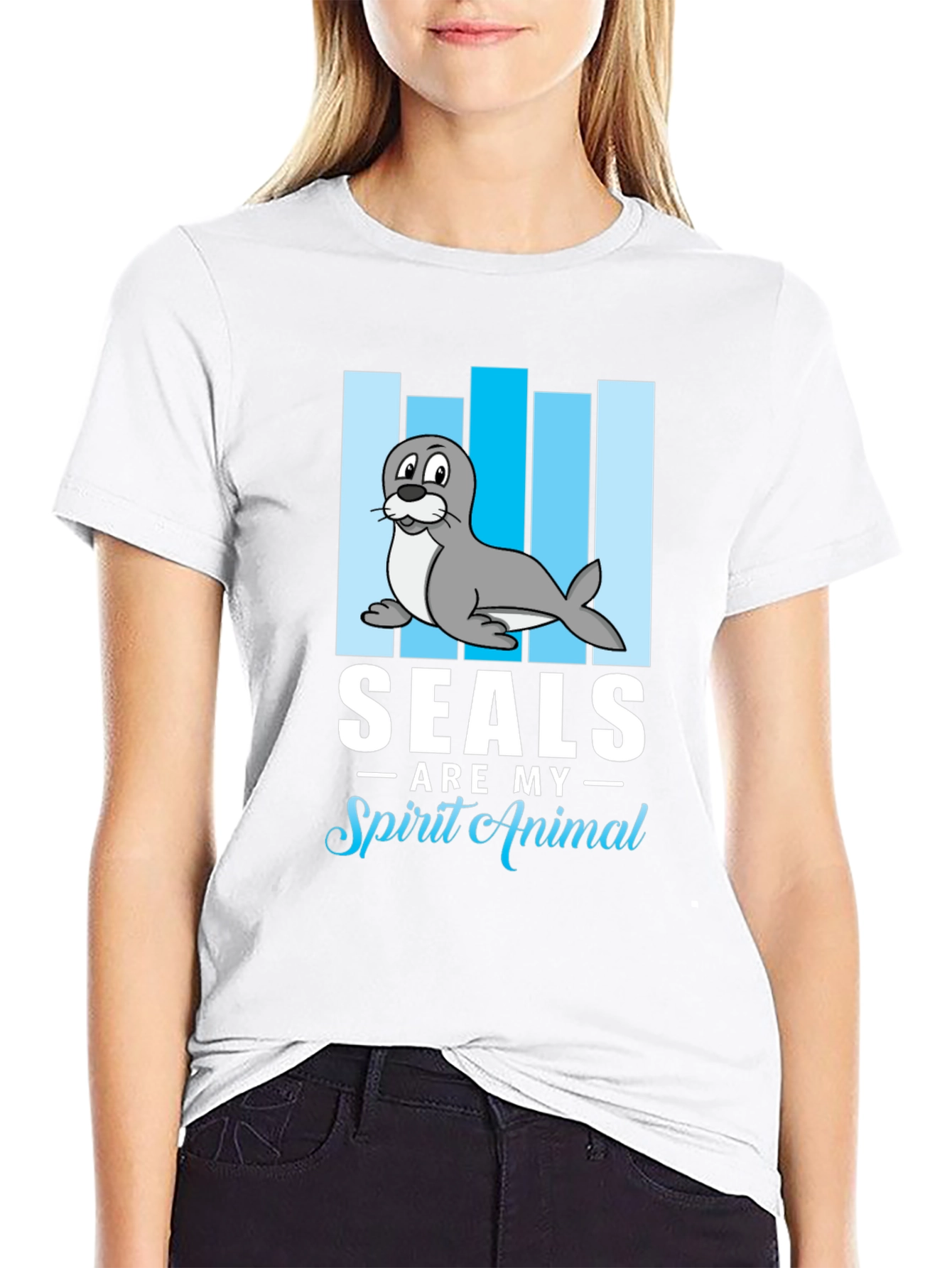 Seals Are My Spirit Animal Black Graphic Tee