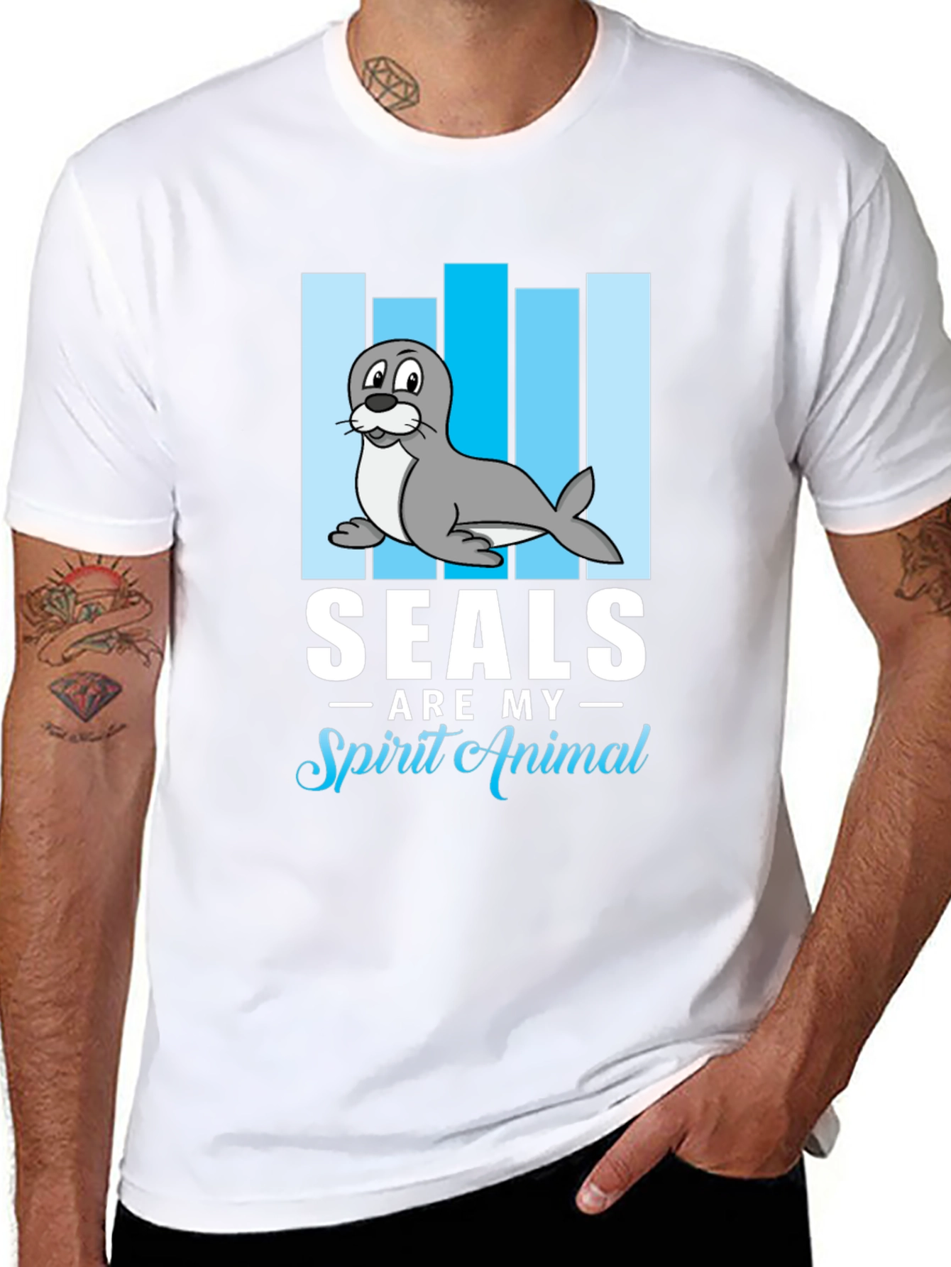 Seals Are My Spirit Animal Black Graphic Tee