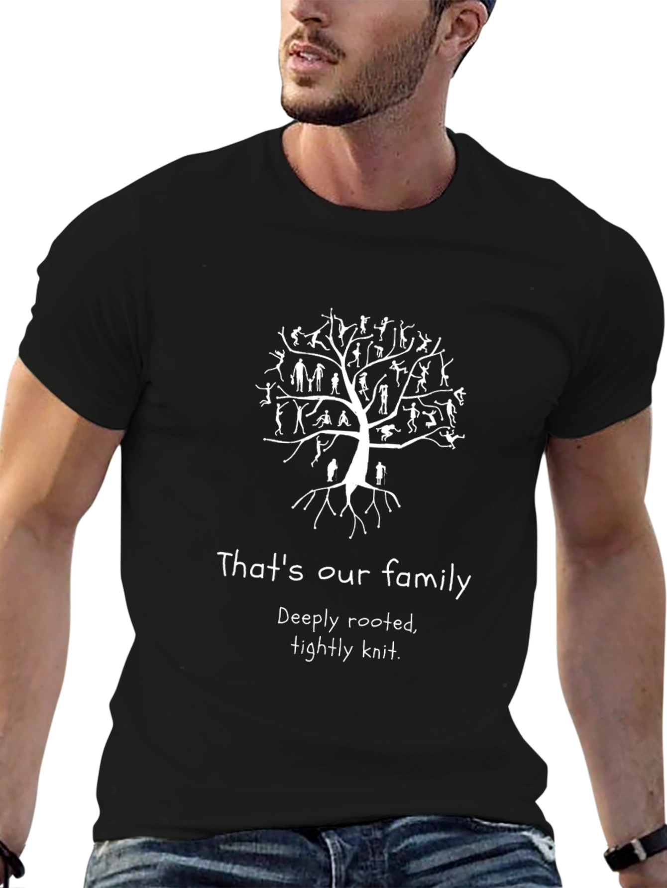 Family Tree Graphic T-Shirt - Deeply Rooted Tightly Knit