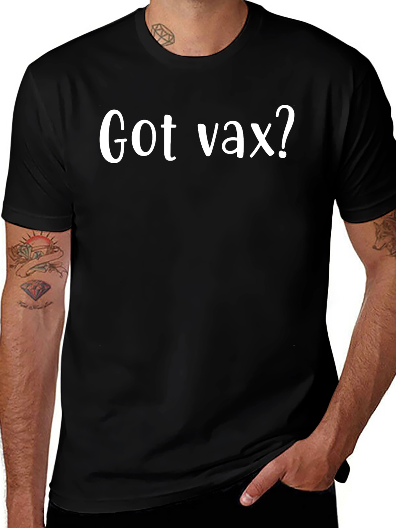 Got Vax? Black Cotton Graphic T-Shirt