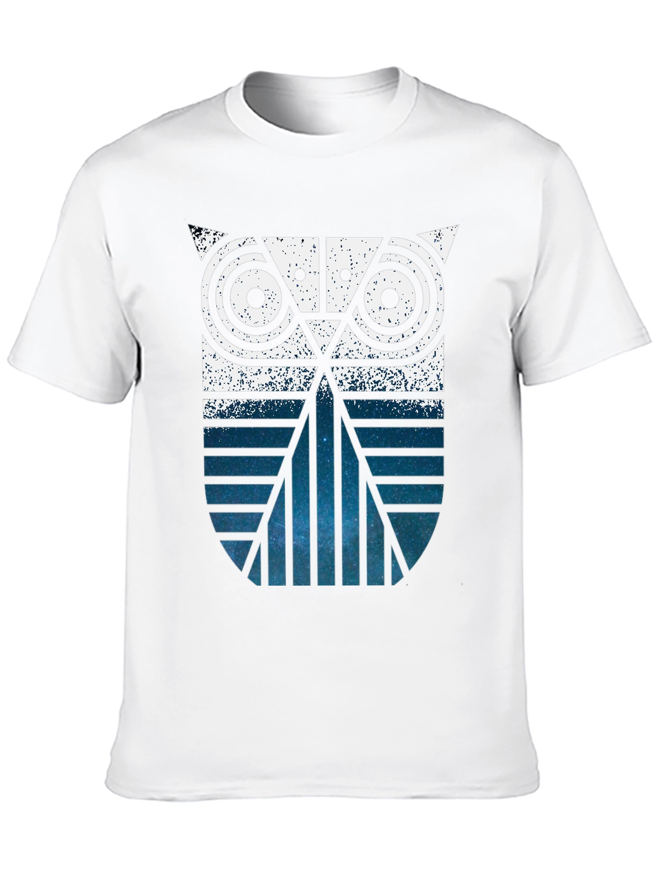 Geometric Owl Graphic Print Black T-Shirt
