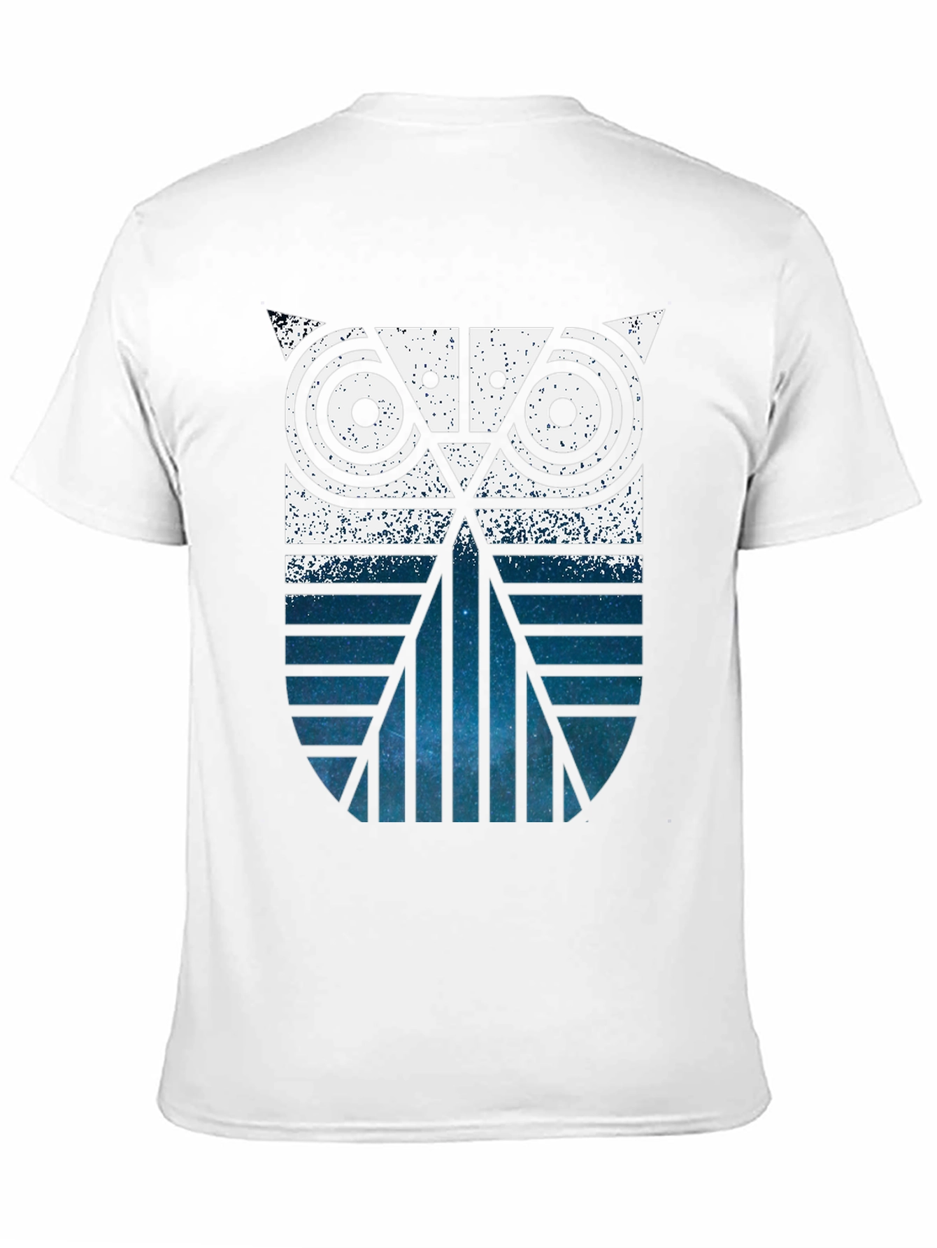 Geometric Owl Graphic Print Black T-Shirt