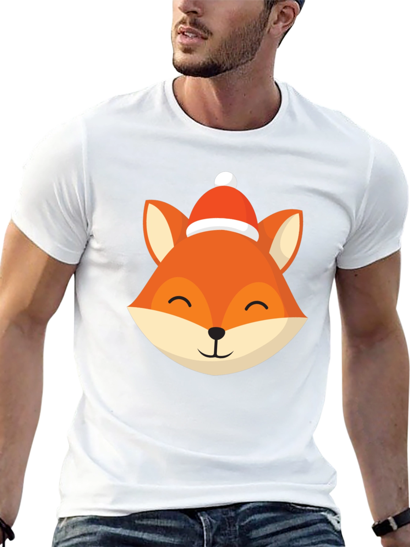 Festive Fox Graphic Tee - Holiday Style
