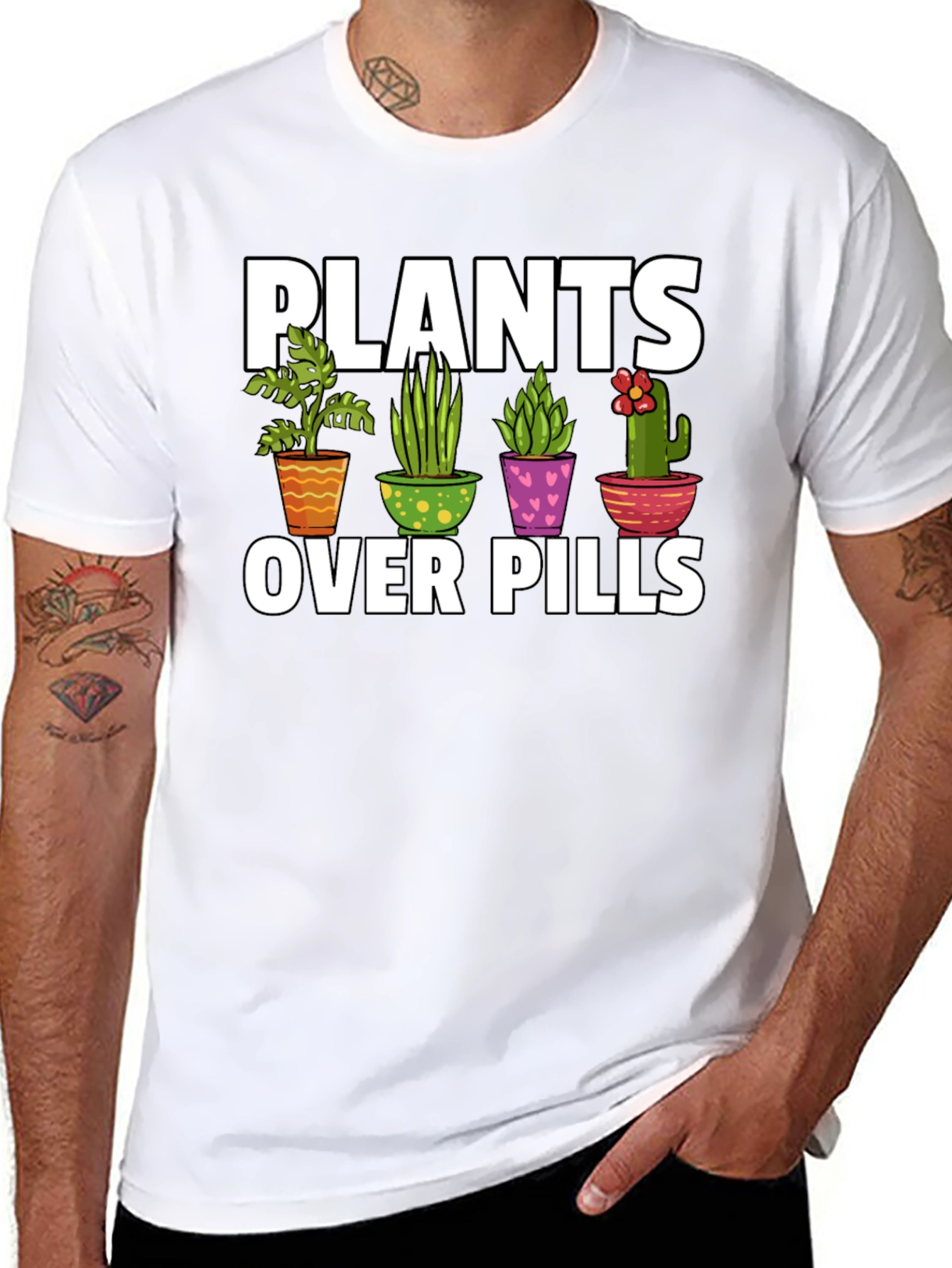 Plants Over Pills Graphic T-Shirt