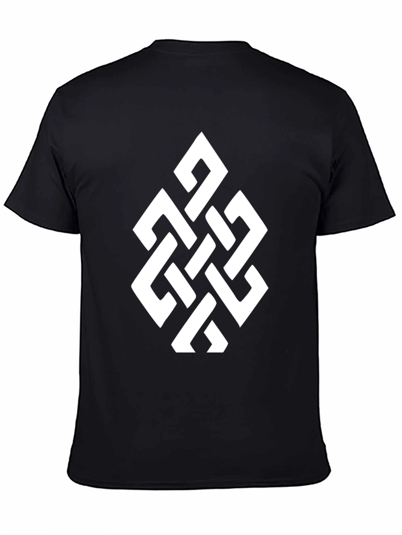 Black T-Shirt with White Celtic Knot Design