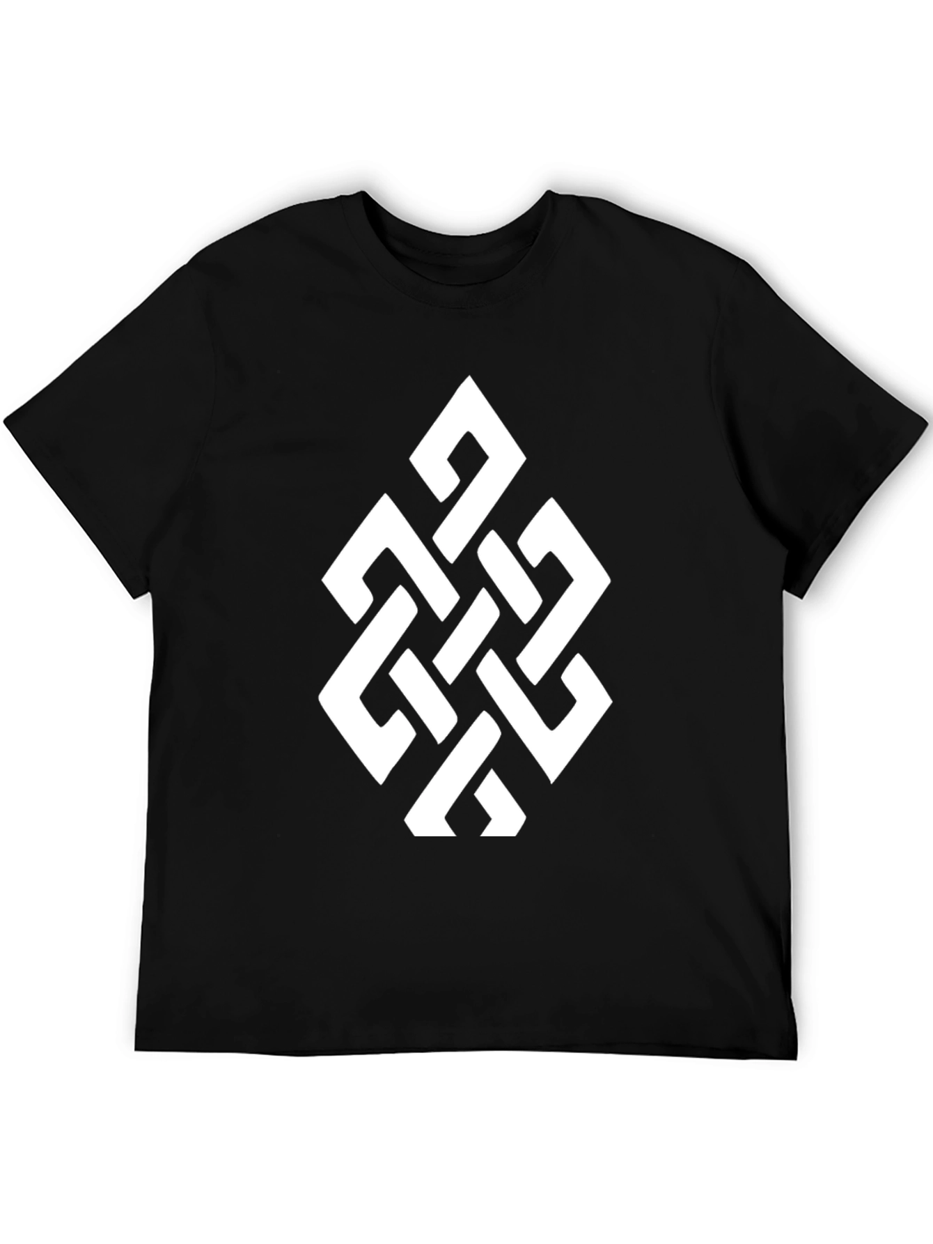Black T-Shirt with White Celtic Knot Design