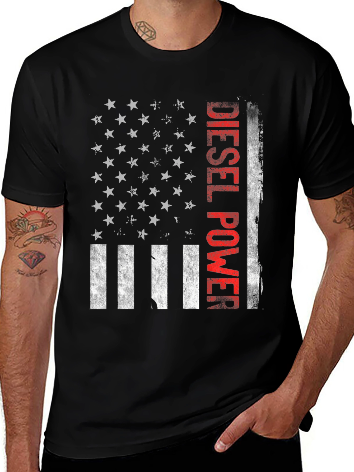 Diesel Power American Flag Graphic Tee