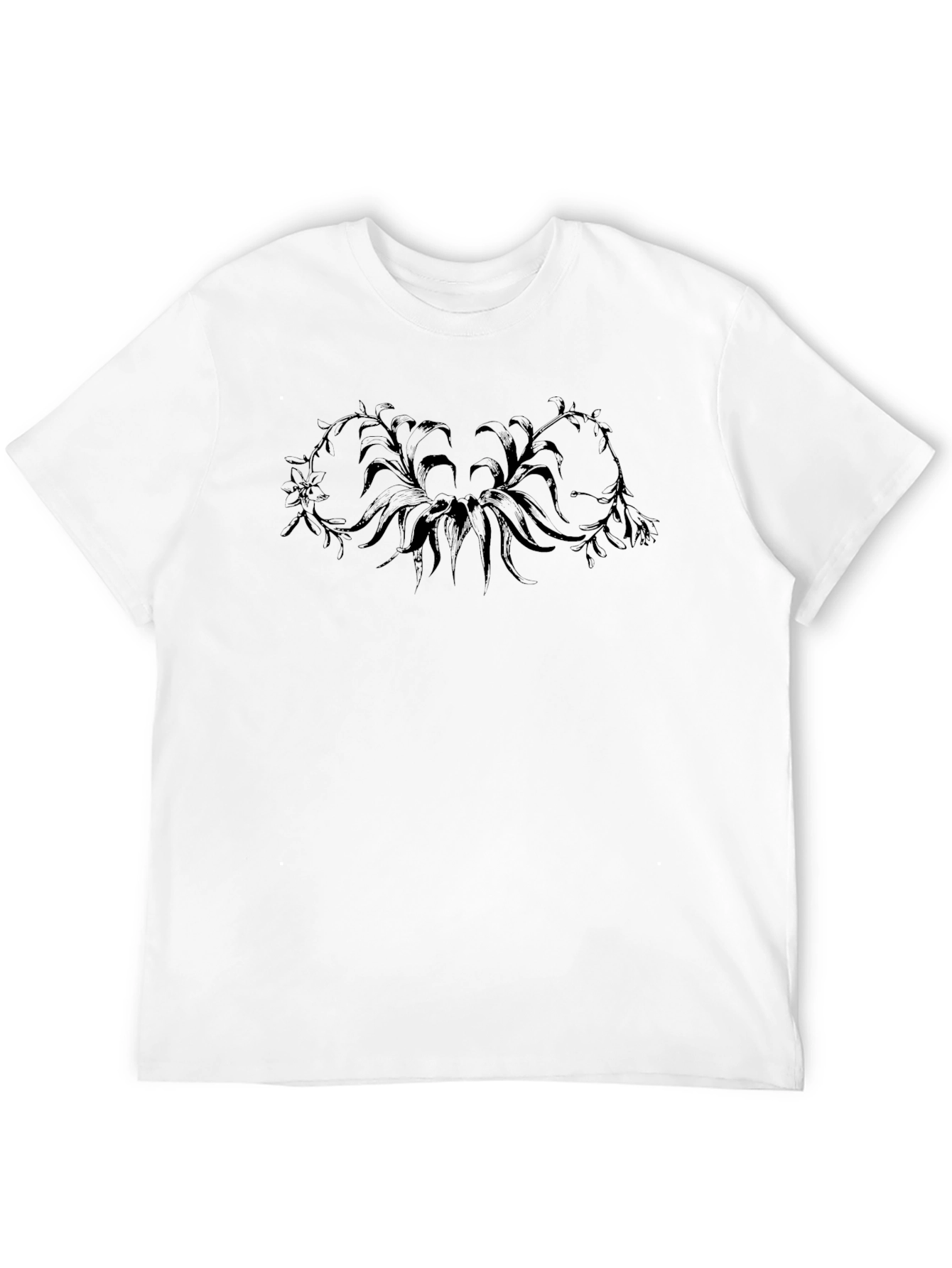 Black Floral Graphic Tee - Mens Casual Style