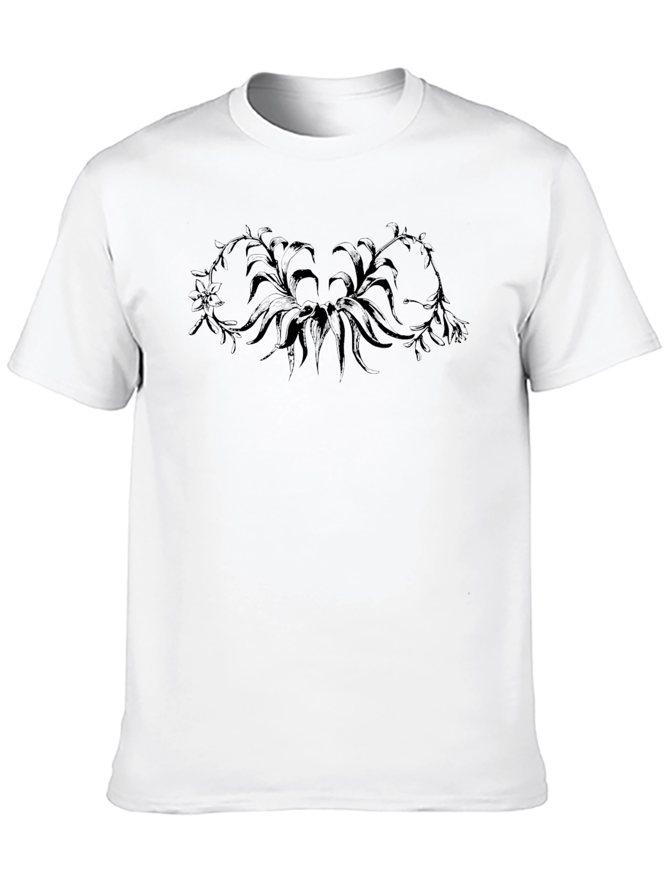 Black Floral Graphic Tee - Mens Casual Style