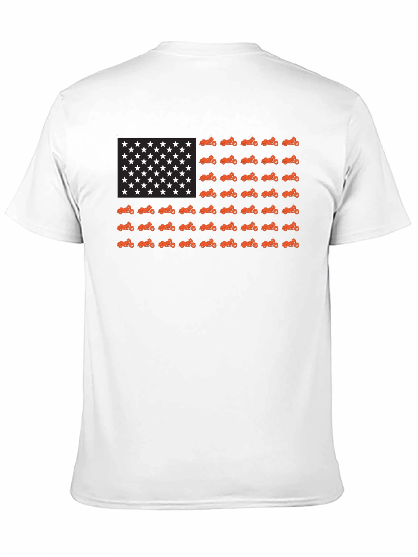 Motorcycle American Flag Black T-Shirt