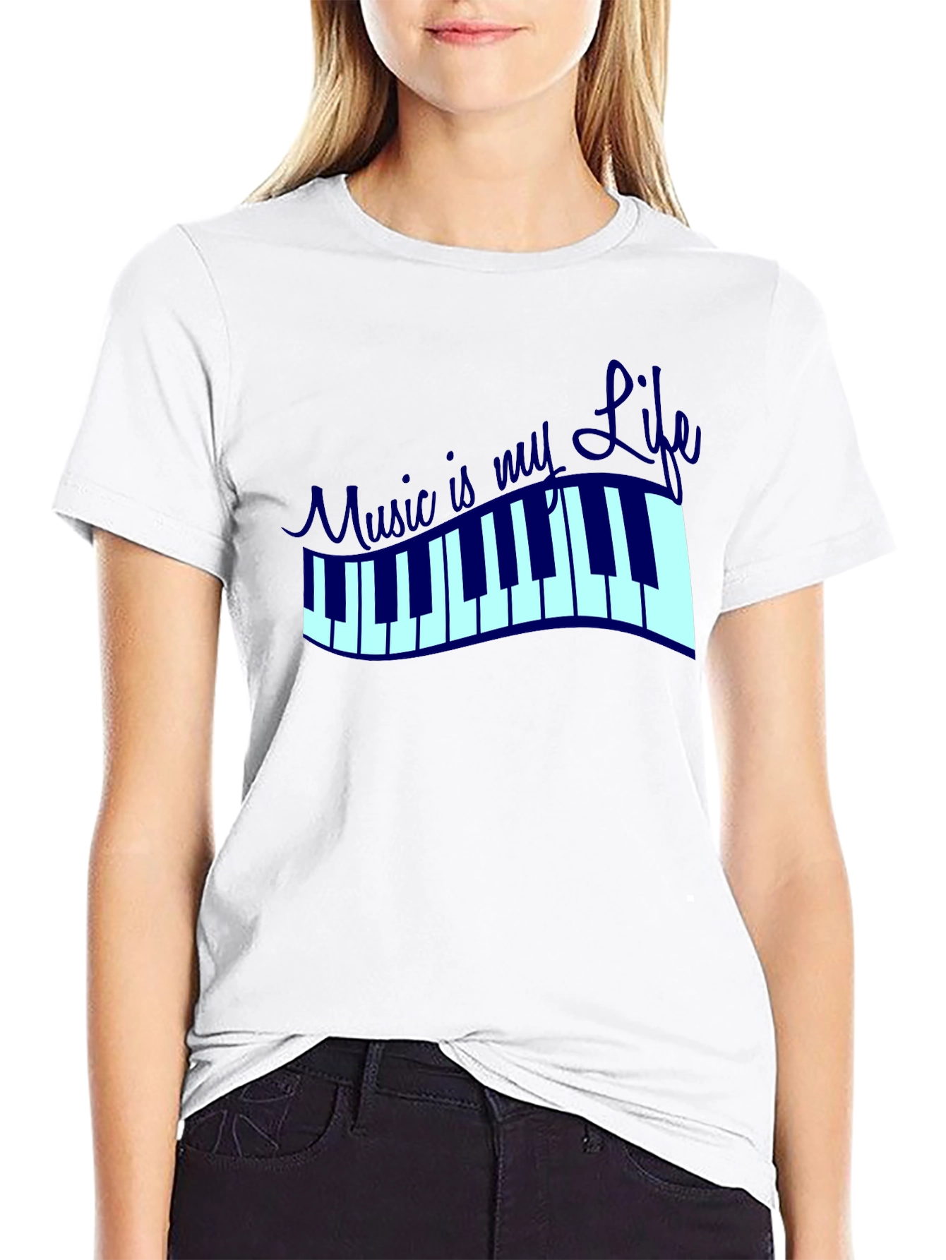 Music is My Life Graphic T-Shirt - Black